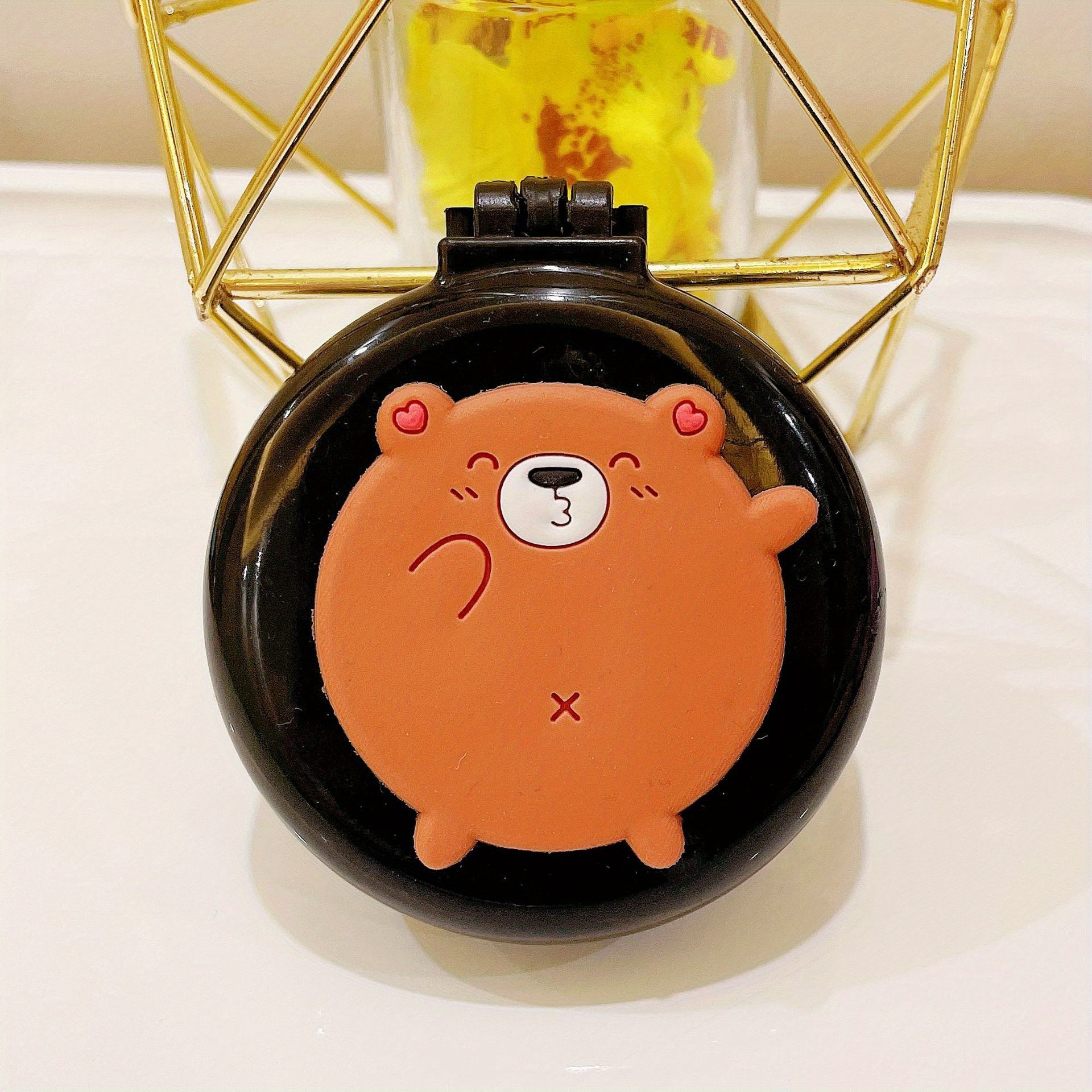 1pc Portable Folding Comb with Makeup Mirror - Air Cushion Massage Hair Brush for Normal Hair - Travel Pocket Mini Hair Brush Essentials for Women