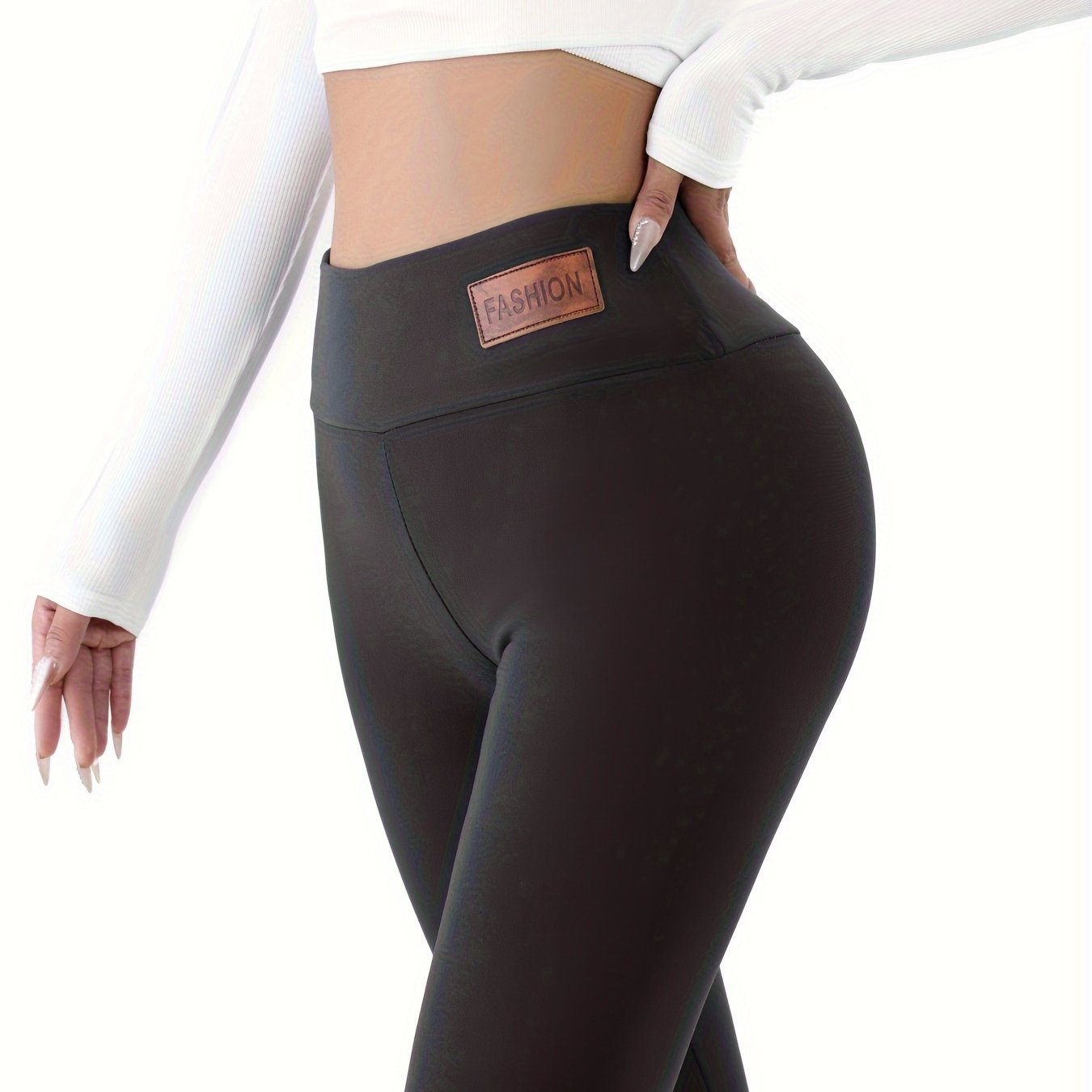 Autumn and Winter Fashion Label Tight Body Warm and Comfortable Tight Bottoms, High Elastic Warm Women's Sportswear