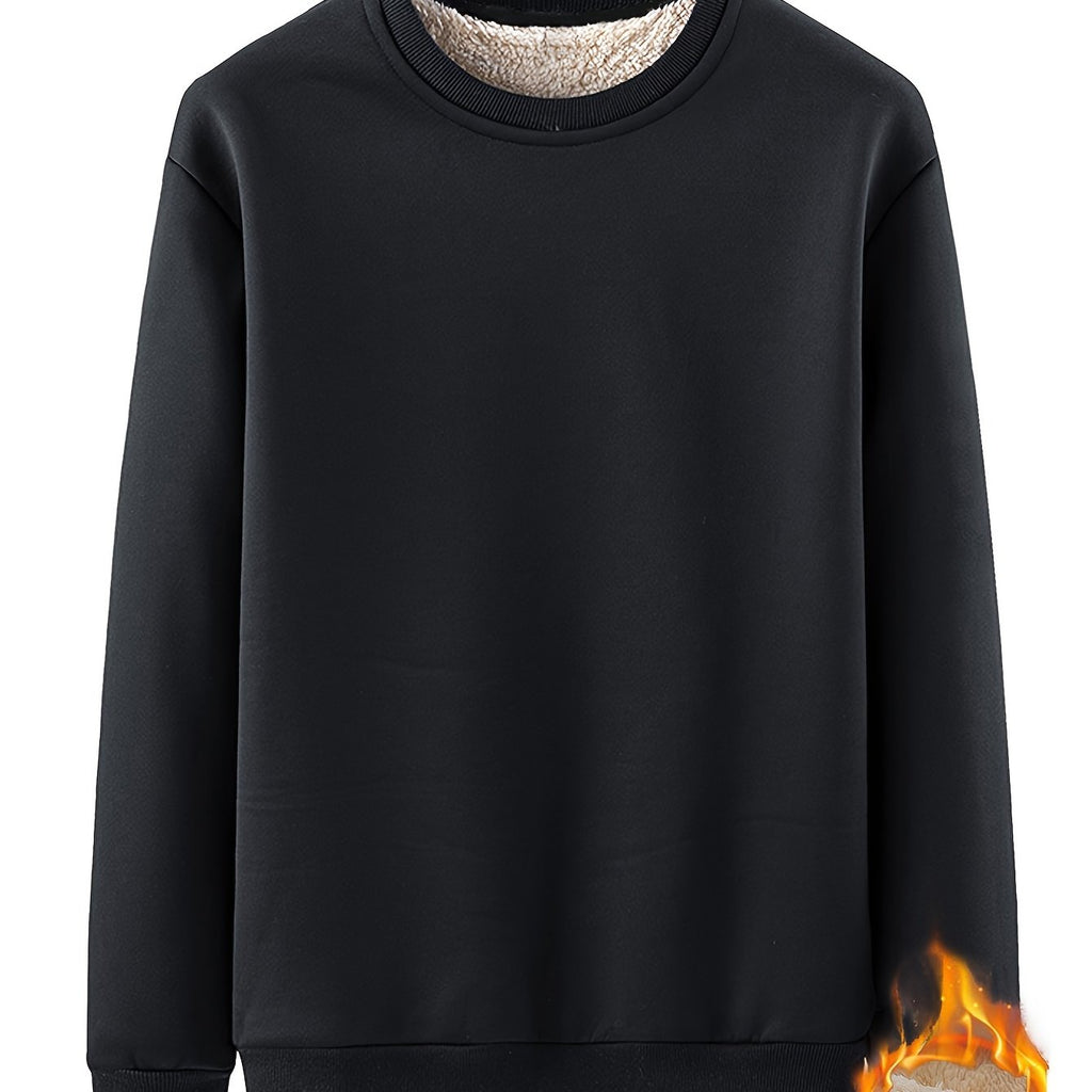 New Men's Casual Fashionable Solid Color Crew Neck Sweatshirts For Autumn And Winter