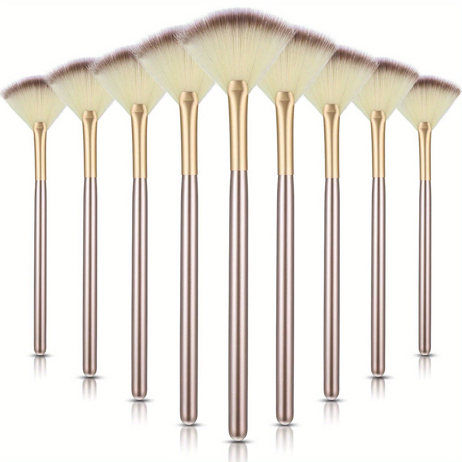 1/3/5/9pcs Deluxe Facial Brush Set - Soft, Gentle, and Versatile Applicator Brushes for Peel, Glycolic Mask, Makeup, Mud, and Cream - Champagne Color, High-Quality Tools for Flawless Skin