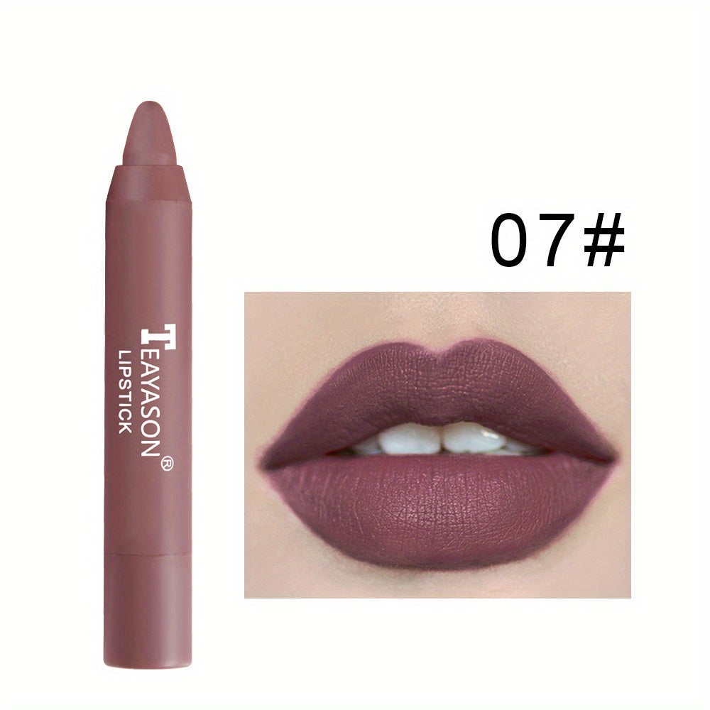 12 Colors Matte Moisturizing Lipstick Crayons - Vibrant Lipstick for Smooth, Long-Lasting, Waterproof Finish - Perfect Valentine's Day Gift for Her