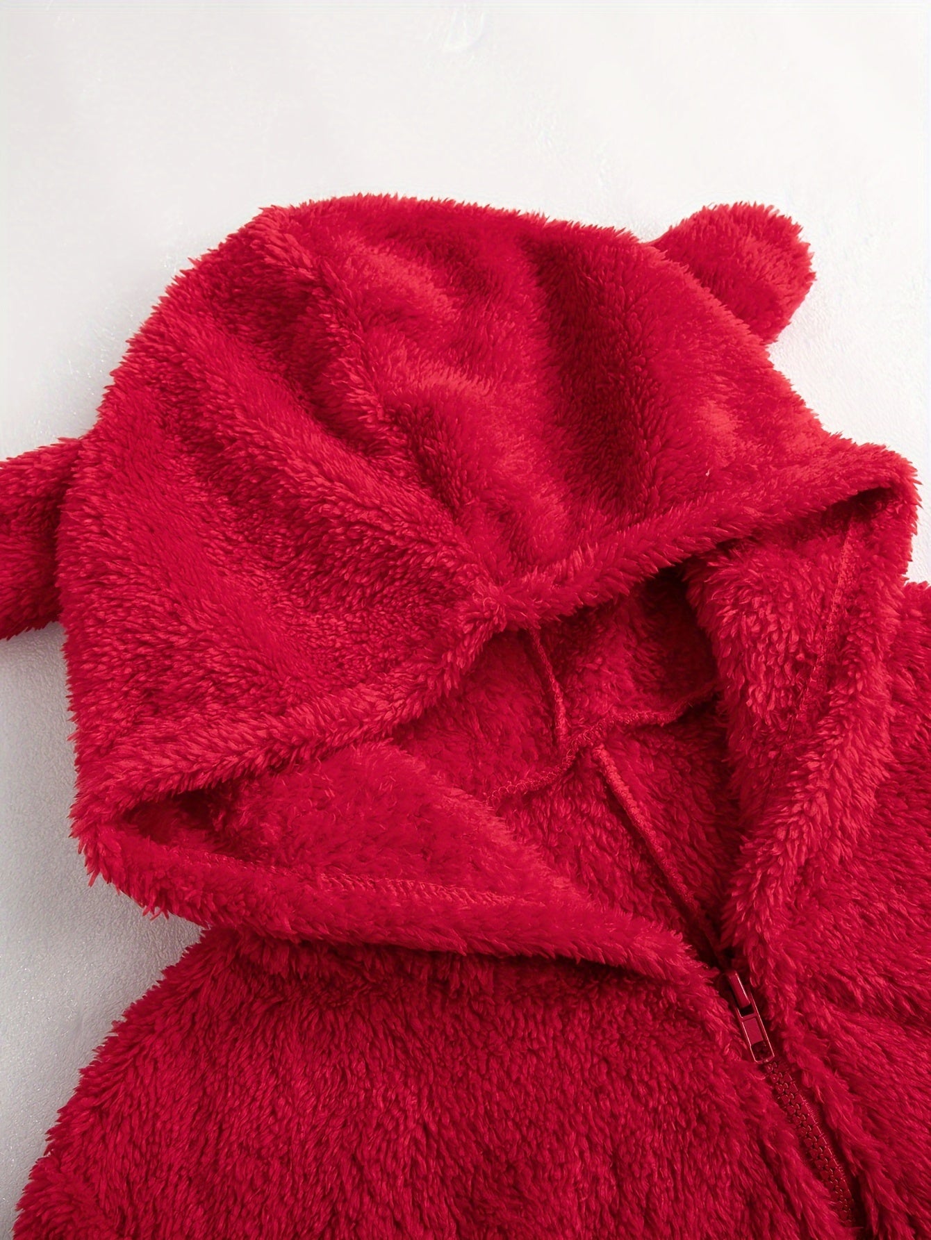 Fuzzy Hooded Pajama Jumpsuit For Music Festival, Comfy & Cute Long Sleeve Zipper Pajamas, Women's Lingerie & Sleepwear