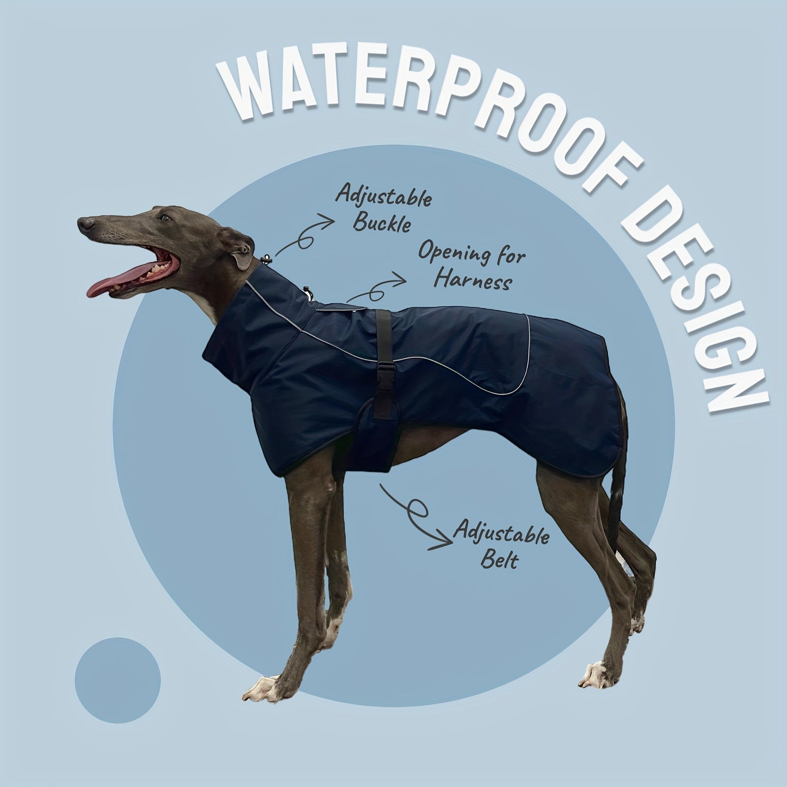 Double-Layer Winter Dog Jackets, Dog Coats For Large Dogs In Winter, Dog Raincoat - Waterproof Dog Clothes Christmas Gift