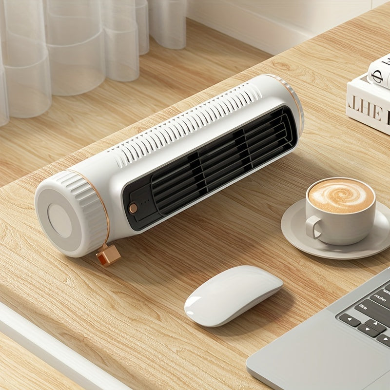 Quiet 3-Speed Portable Fan - USB Rechargeable with 8-Hour Cool Airflow - Ideal for Travel, Outdoor Activities, Office & Home Comfort