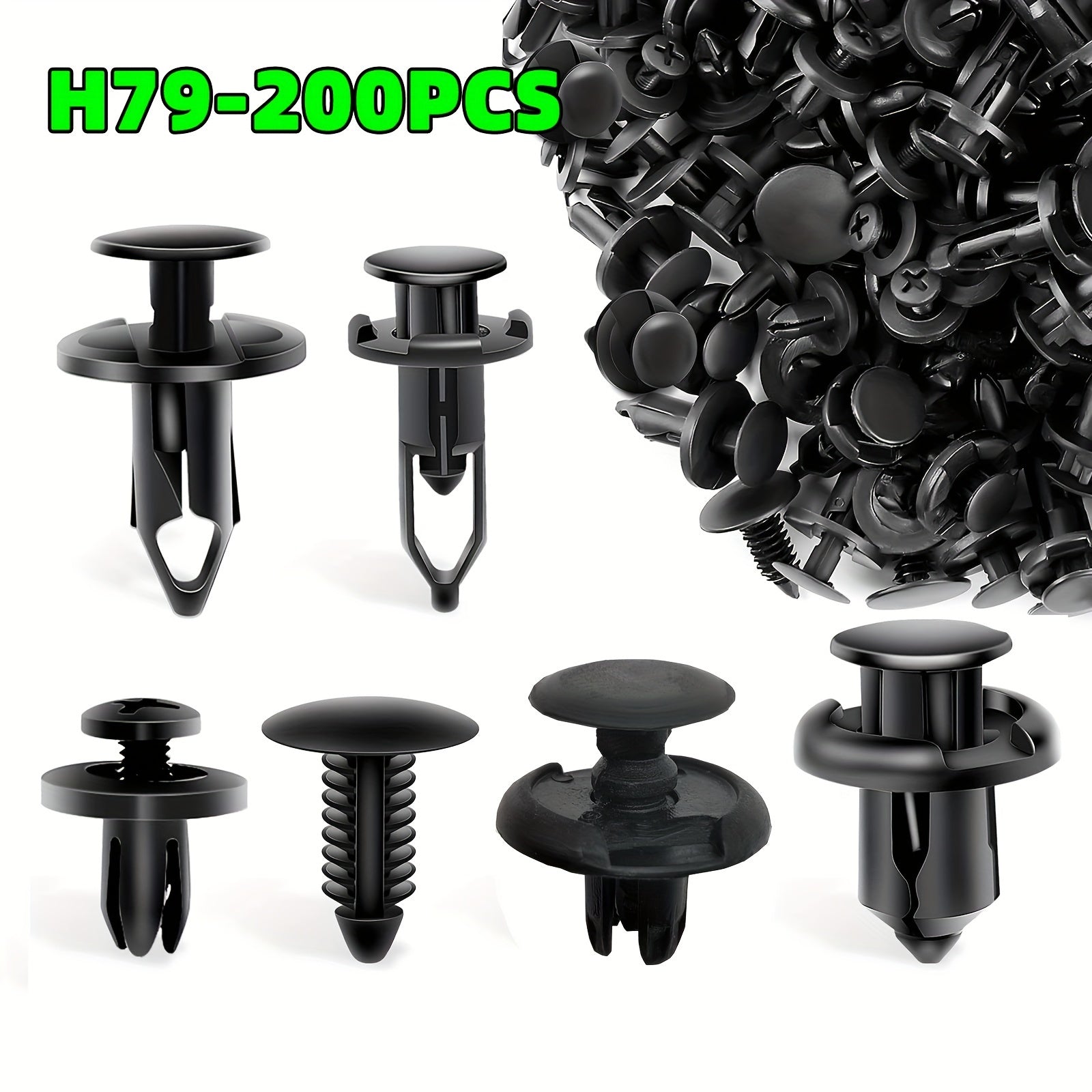 200pcs Car Fixing Clip 6mm7mm8mm9mm10mm Universal Six Types Of Mixed for Toyota for Ford for GM for Honda Bumper Push Rivet Auto Parts Removal Tools