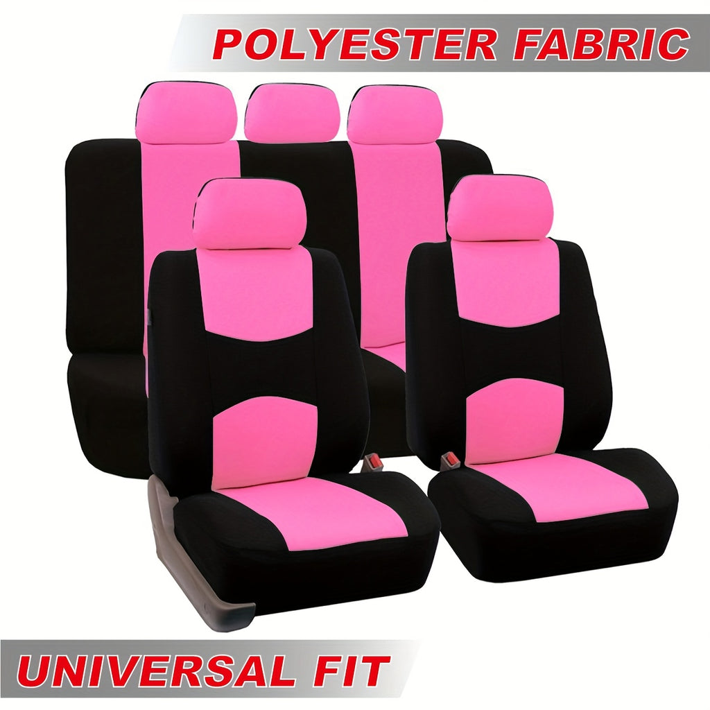 Polyester Universal Fit Car Seat Cover Full Set for 5 Seats Cars