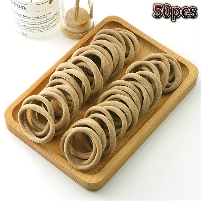50pcs/100pcs High Elastic Hair Ring French Style Thick Women's Hair Rope Graduation Gift
