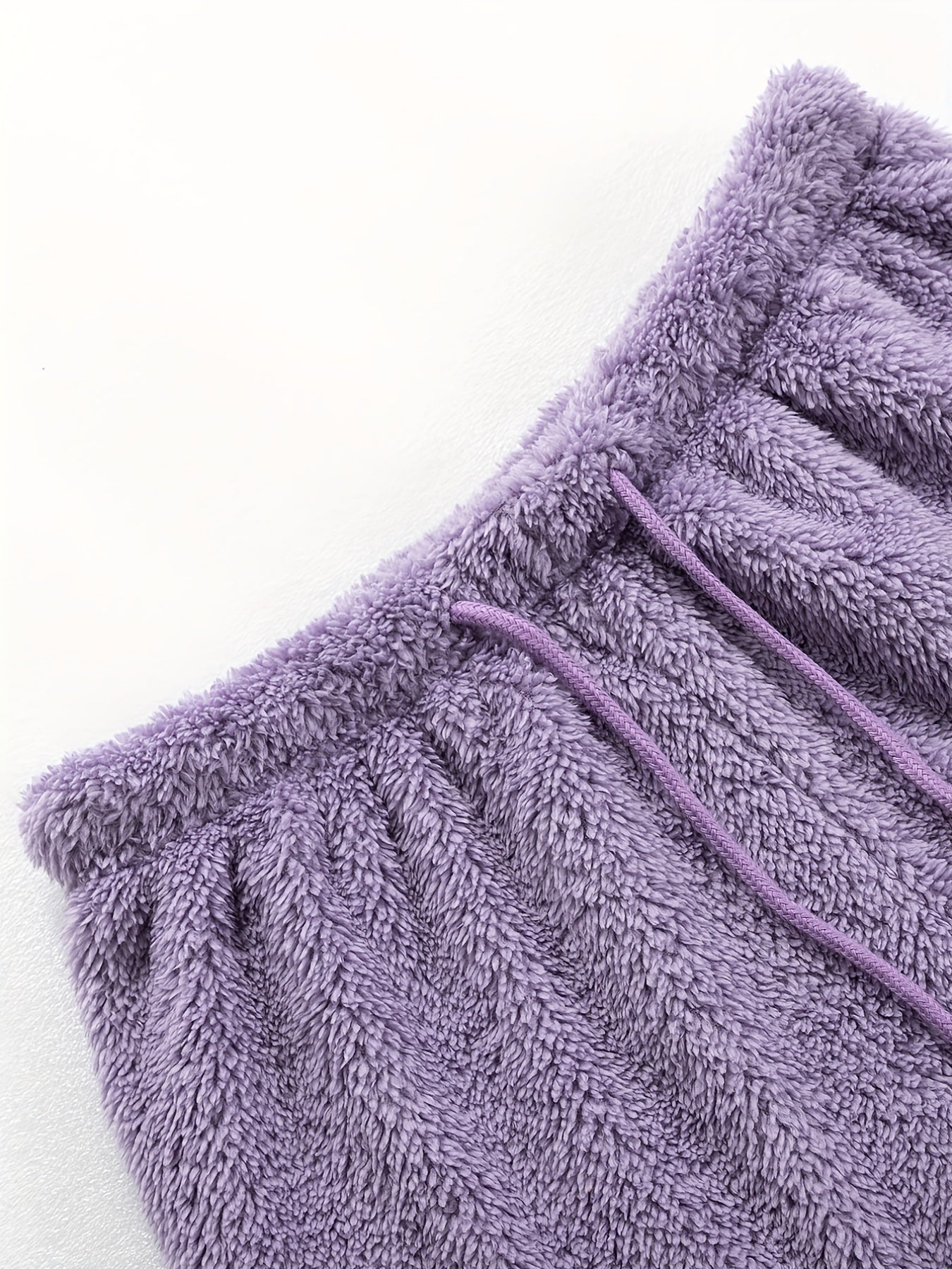 Warm Fuzzy Pajama Set, Long Sleeve Hooded Robe & Tank Top & Drawstring Shorts, Women's Sleepwear & Loungewear