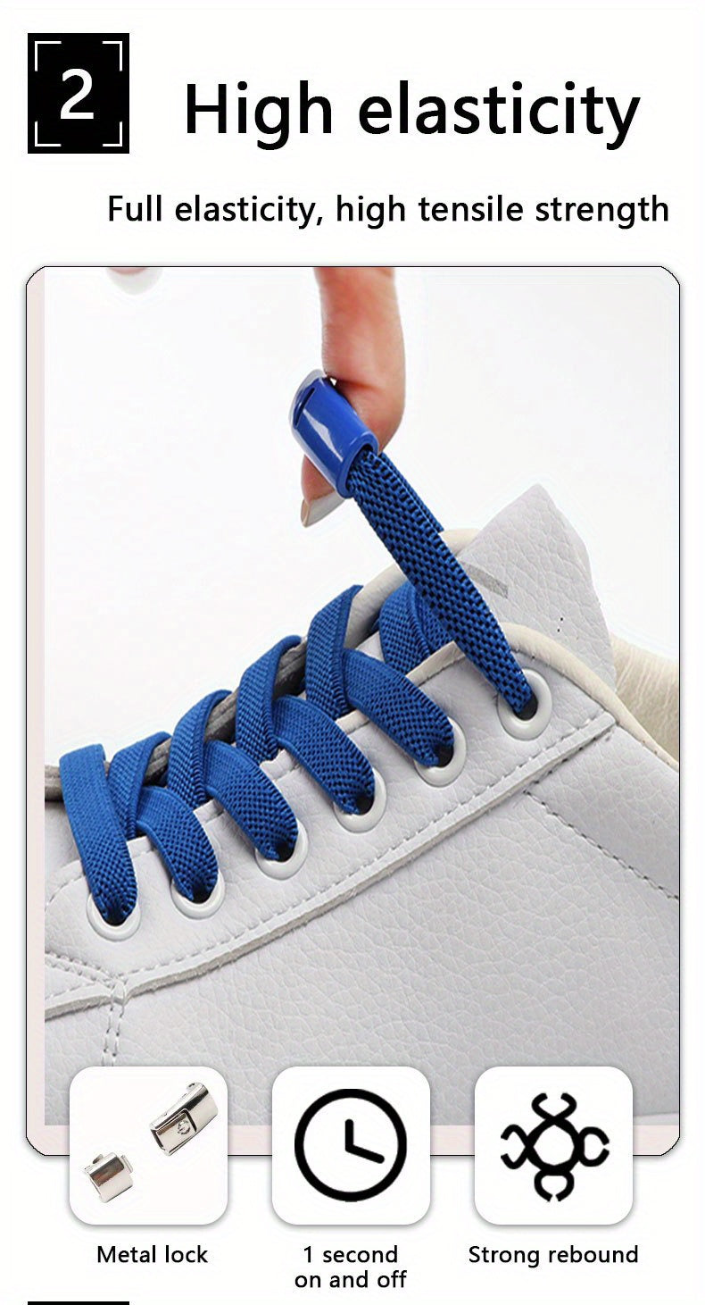 [Polyester Sneaker Accessories] White Polyester 1Pair Women's Sneaker Accessories, No Laces with Buckles