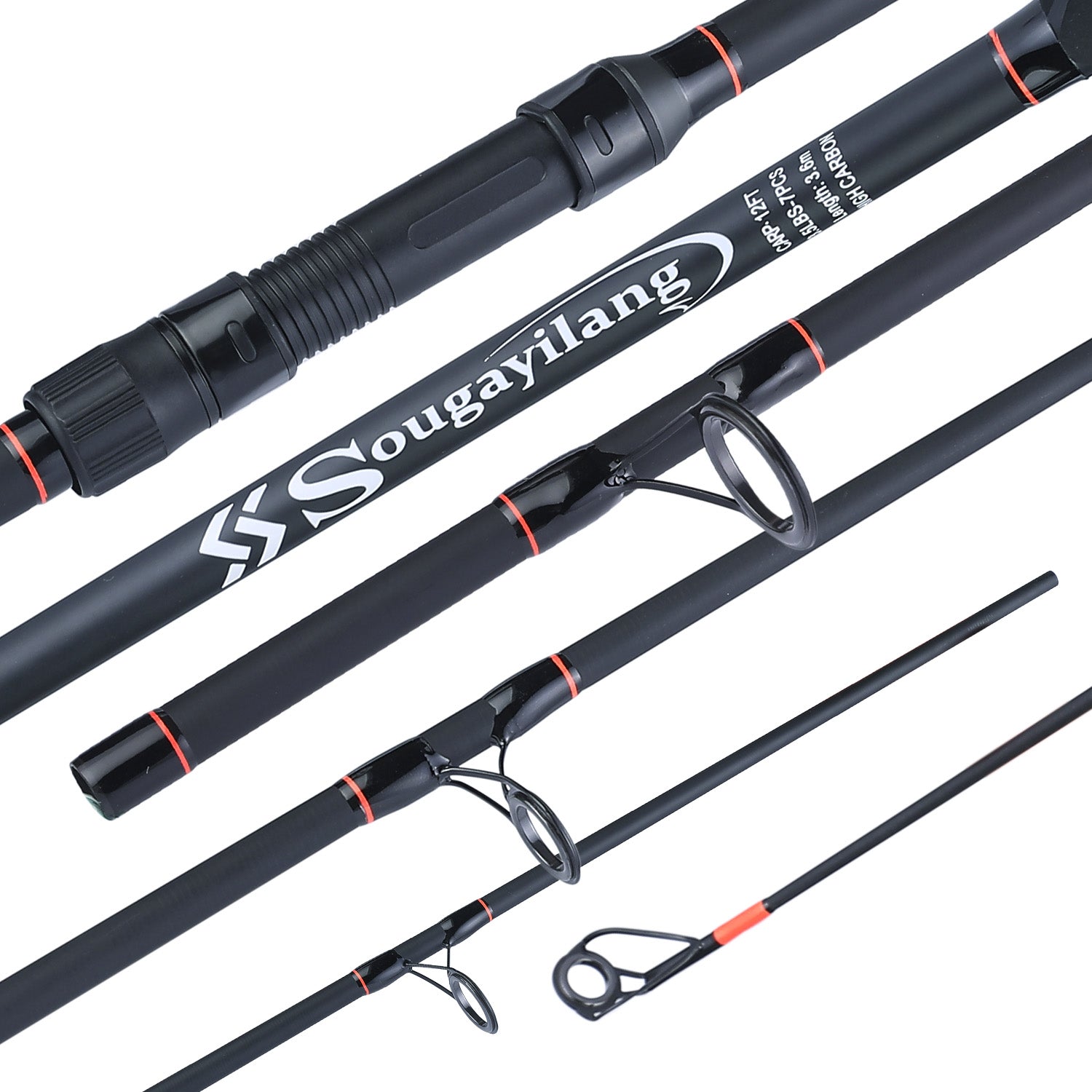 Sougayilang Carp Rod: Portable 6/7Section Ultralight Weight Carbon Fiber Rod for Ultimate Carp Fishing Performance