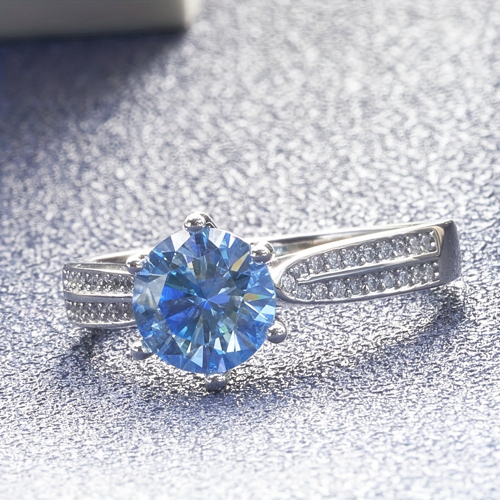 Original Tancise 925 Pure Silvery Ring with Moissanite Diamond and Certificate, Exquisite Jewelry for Women's Engagement Ring