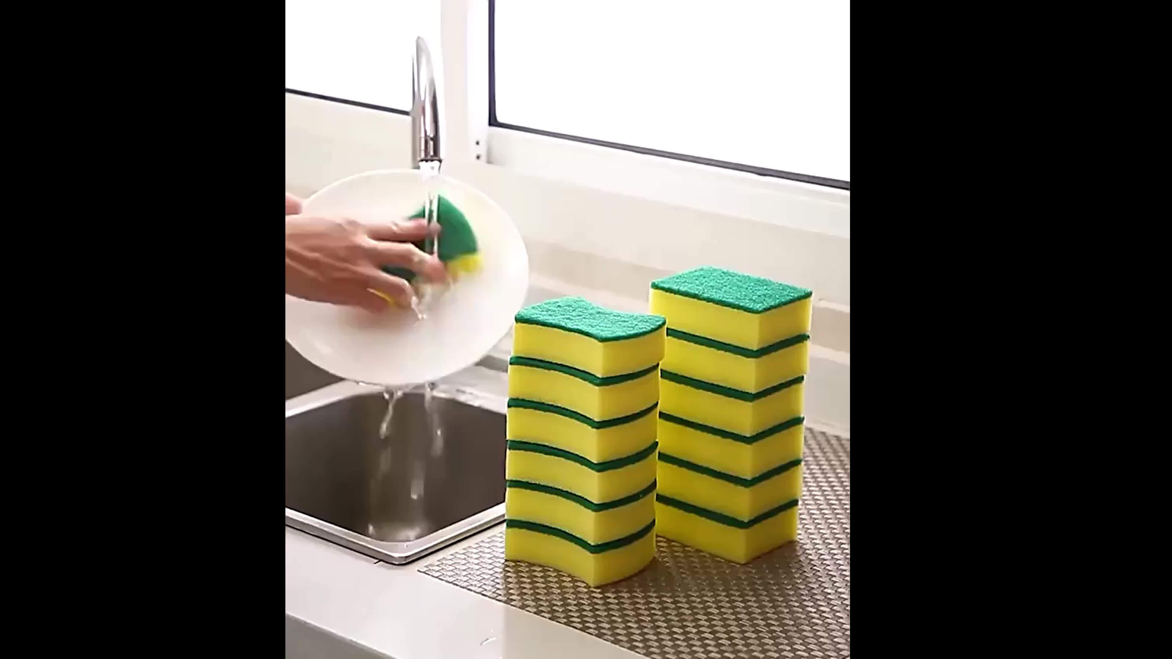 Highly Absorbent Kitchen Grease Cleaner, Dishwashing Sponge - Pot Rust Stain Brush, Household Tool