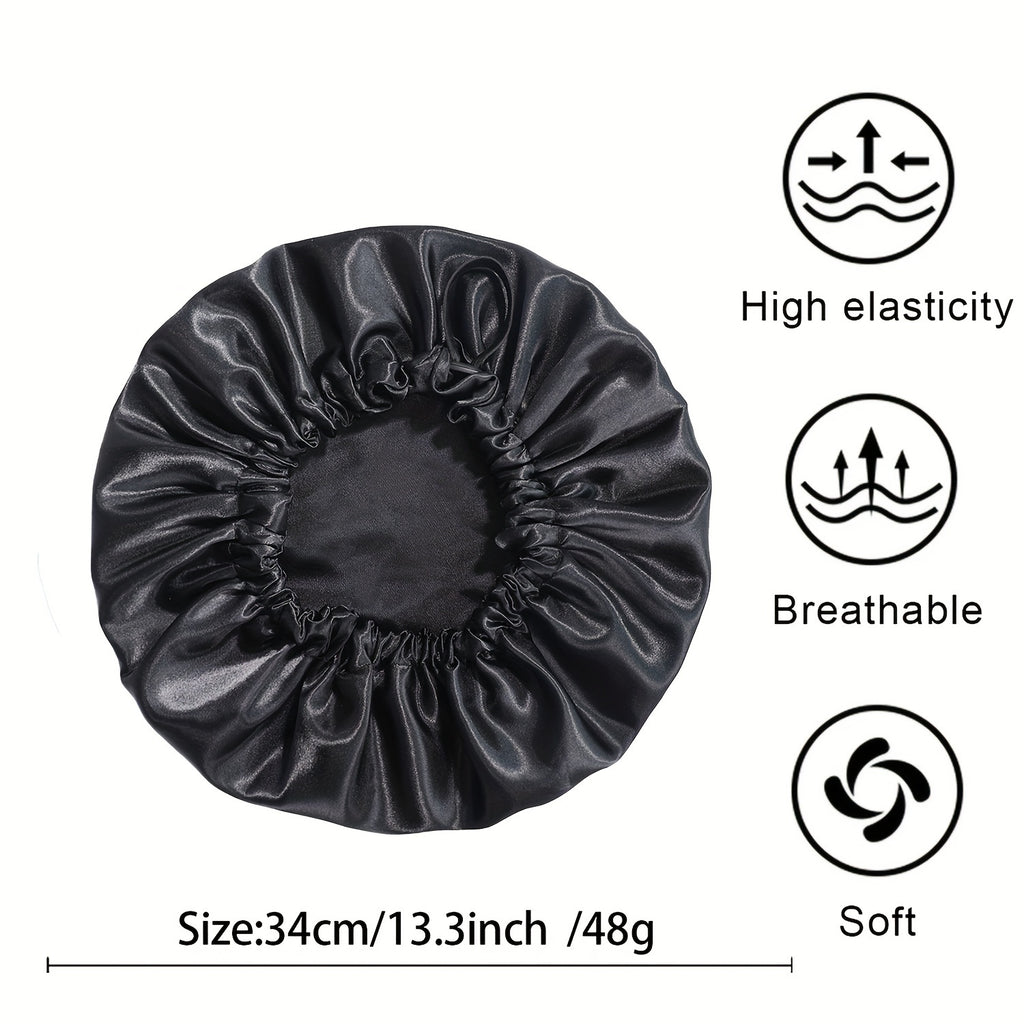 Satin Bonnet For Sleeping Adjustable Bonnet For Curly Hair Bonnets Double Layer Large Satin Lined Sleep Cap For Women