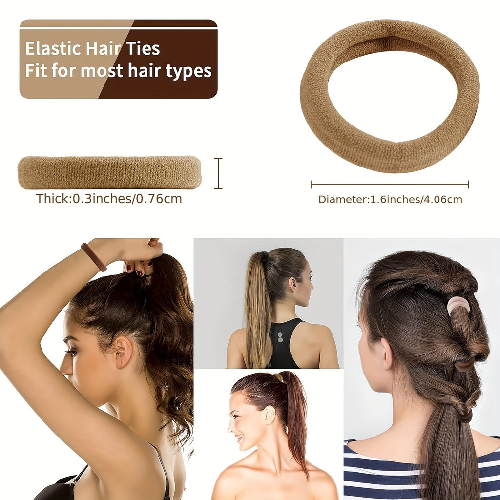 50pcs/100pcs High Elastic Hair Ring French Style Thick Women's Hair Rope Graduation Gift