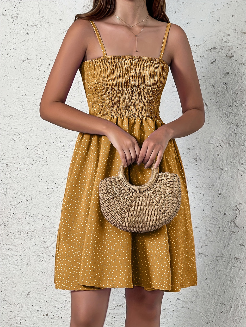 [Summer Cami Dress] Summer Backless Polka Dot Cami Dress | Women's Casual Clothing For Spring