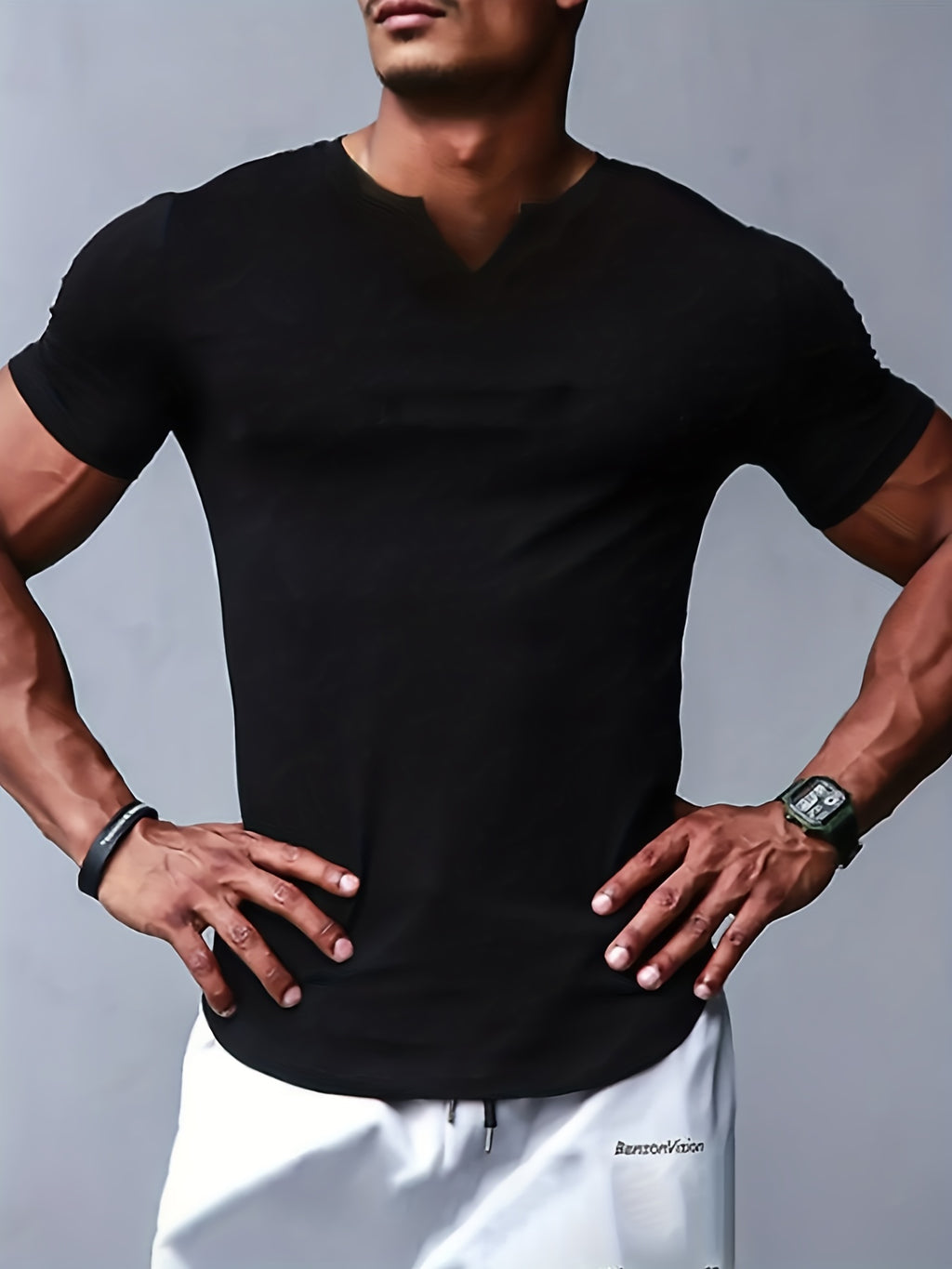 Summer-Ready Stylish Men’s V-Neck T-shirt - Comfortable, Breathable Fabric, Easy-Care & Durable