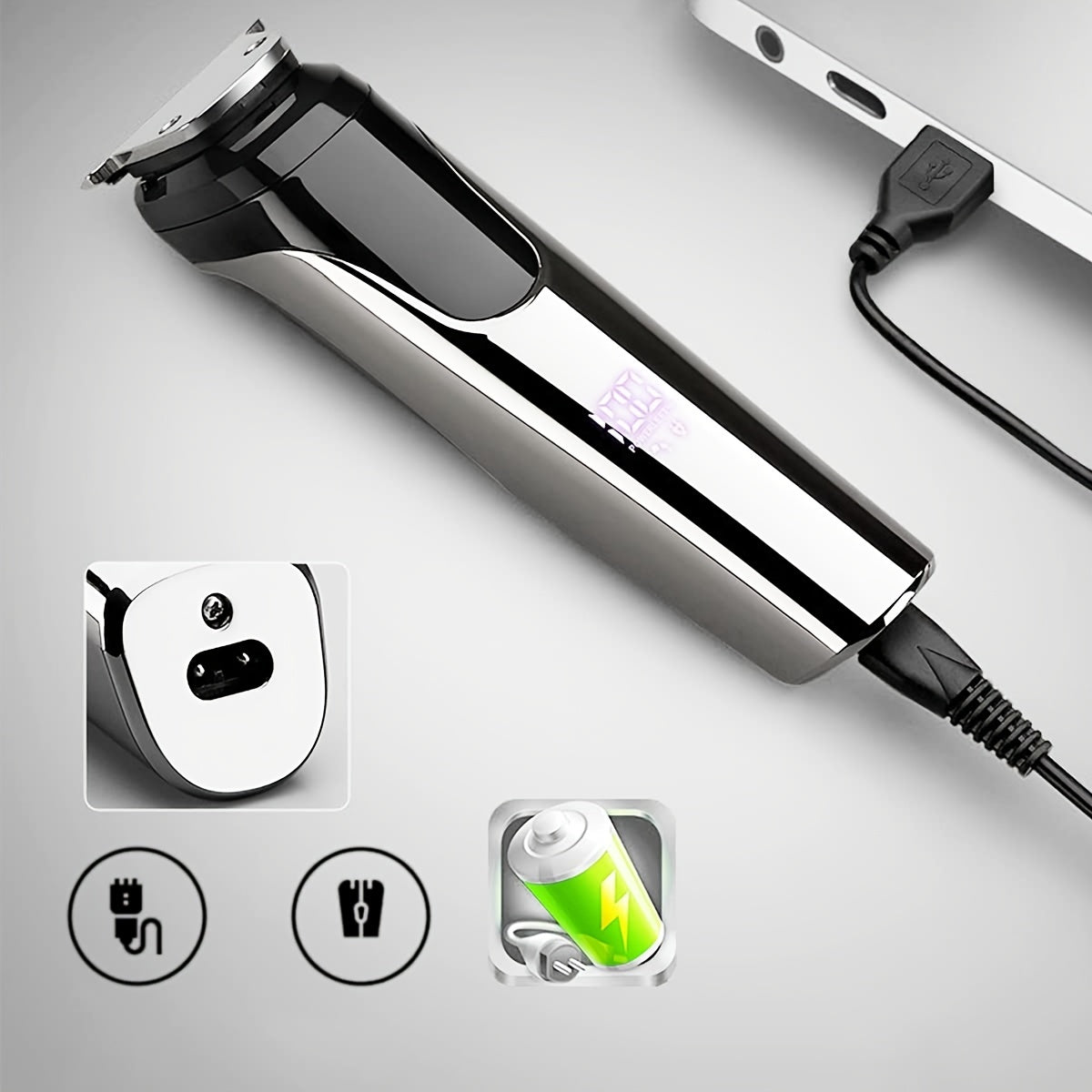 Beard Trimmer For Men, All-in-One Men's Hair Clipper Hair Trimmer, Mustache Body Nose Ear Facial Cutting Shaver, Electric Razor Grooming Kit, USB Rechargeable Cordless & Led Display, Holiday Gift For Him Father's Day Gift