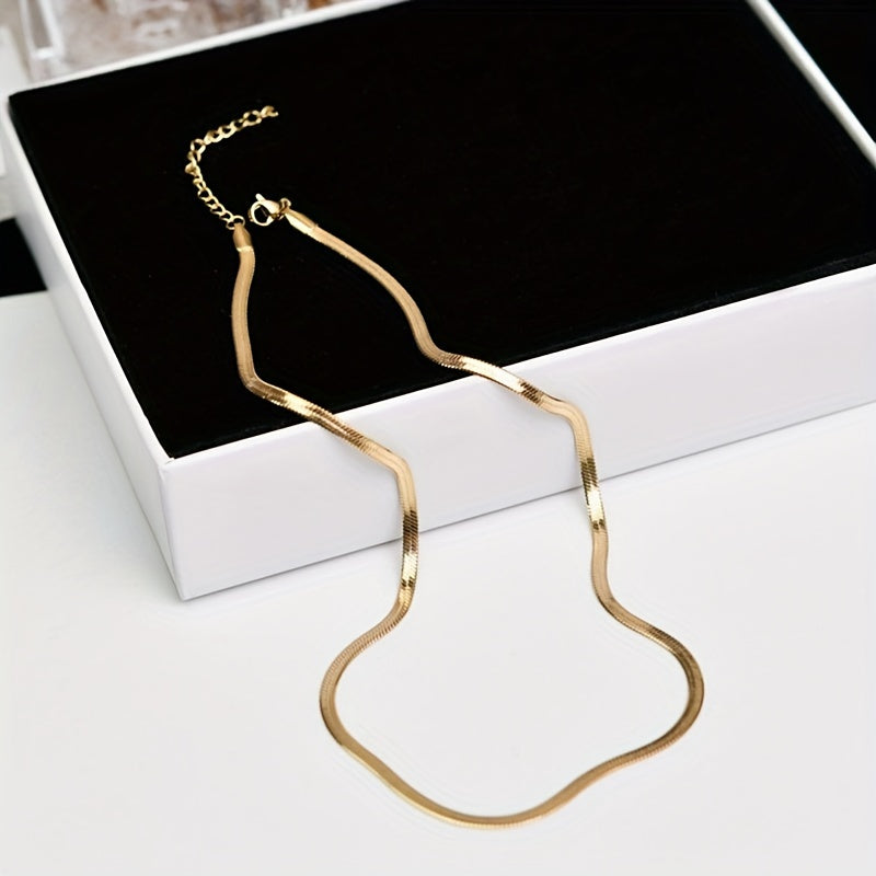 Never Fade Stainless Steel Blade Chain Clavicle Chain Unisex Flat Snake Chain Chain Stainless Steel Couple Chain Extension Chain