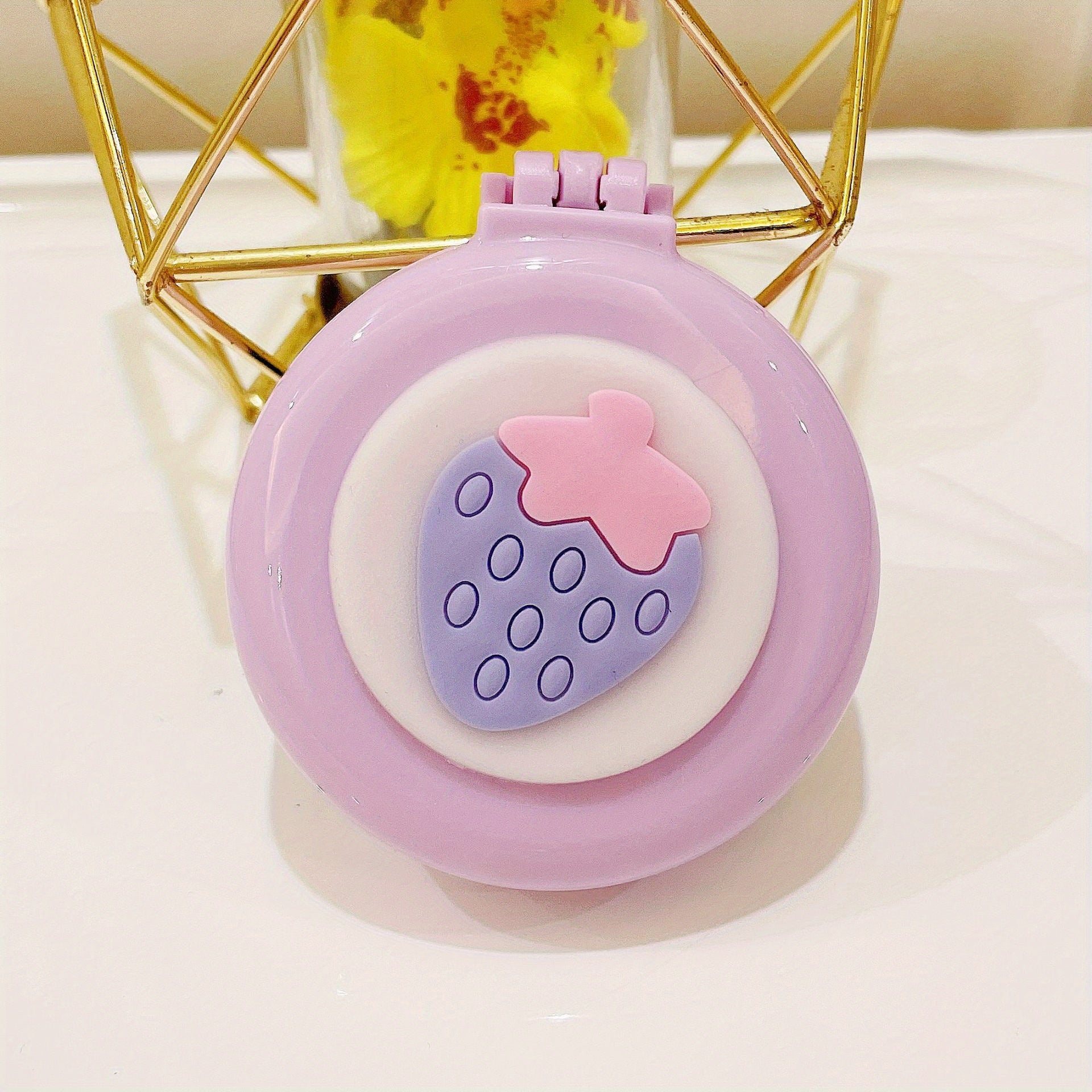 1pc Portable Folding Comb with Makeup Mirror - Air Cushion Massage Hair Brush for Normal Hair - Travel Pocket Mini Hair Brush Essentials for Women