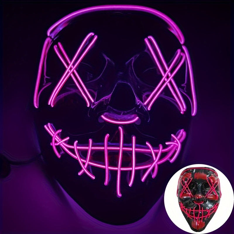 Halloween Light Mask LED Full Face Mask, Clown Glow Mask For Adult, For Christmas, Halloween, Thanksgiving
