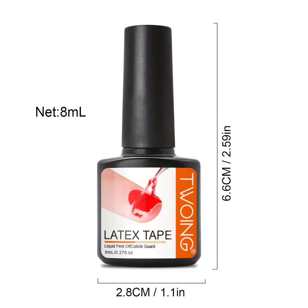 8ml Liquid Latex For Nails, Fast Drying Liquid Latex Nail Polish Barrier Peel Off Latex Tape, Nail Polish Skin Protector Cuticle Guard For Fingers Nail Painting For Various Nail Art, Without acetone