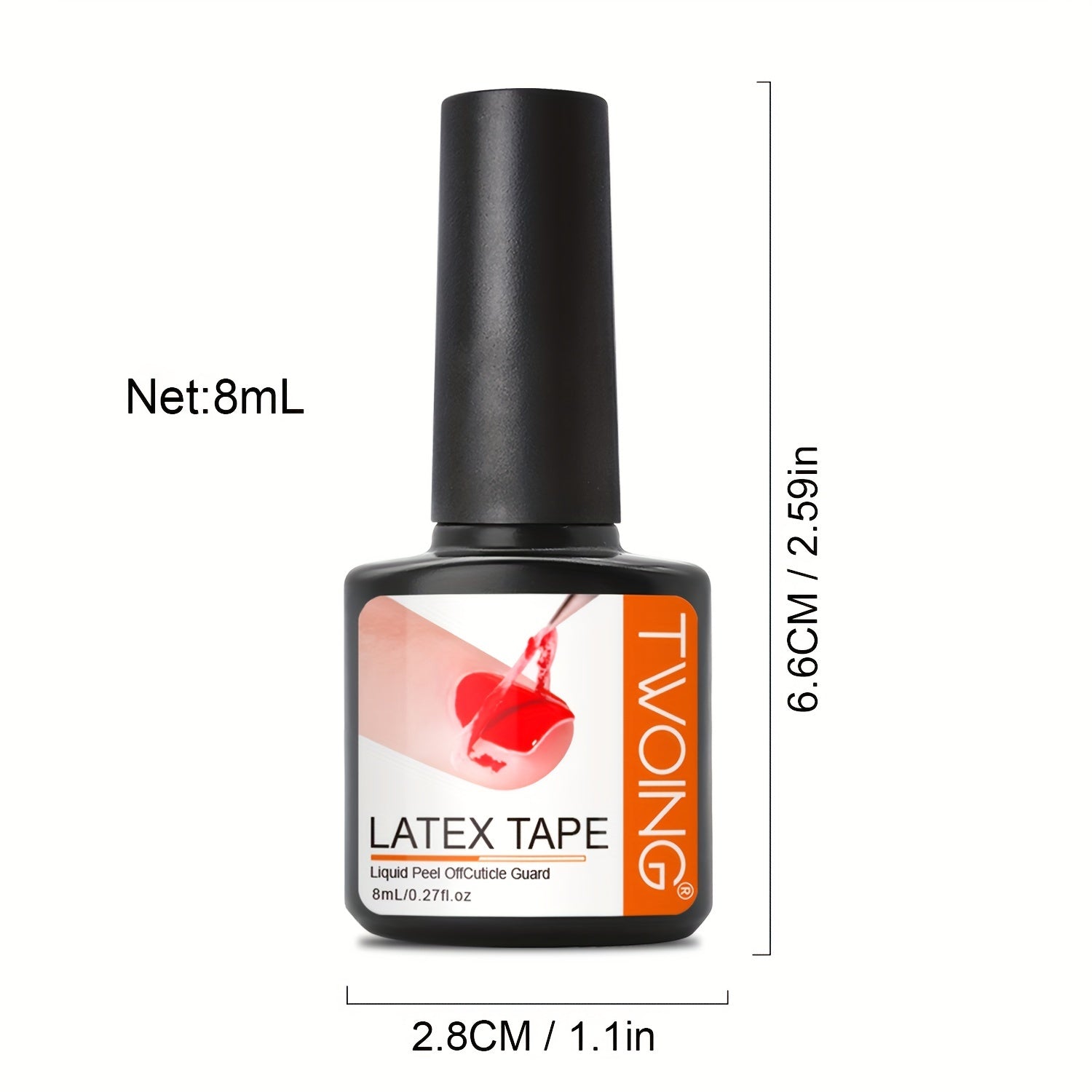 8ml Liquid Latex For Nails, Fast Drying Liquid Latex Nail Polish Barrier Peel Off Latex Tape, Nail Polish Skin Protector Cuticle Guard For Fingers Nail Painting For Various Nail Art, Without acetone