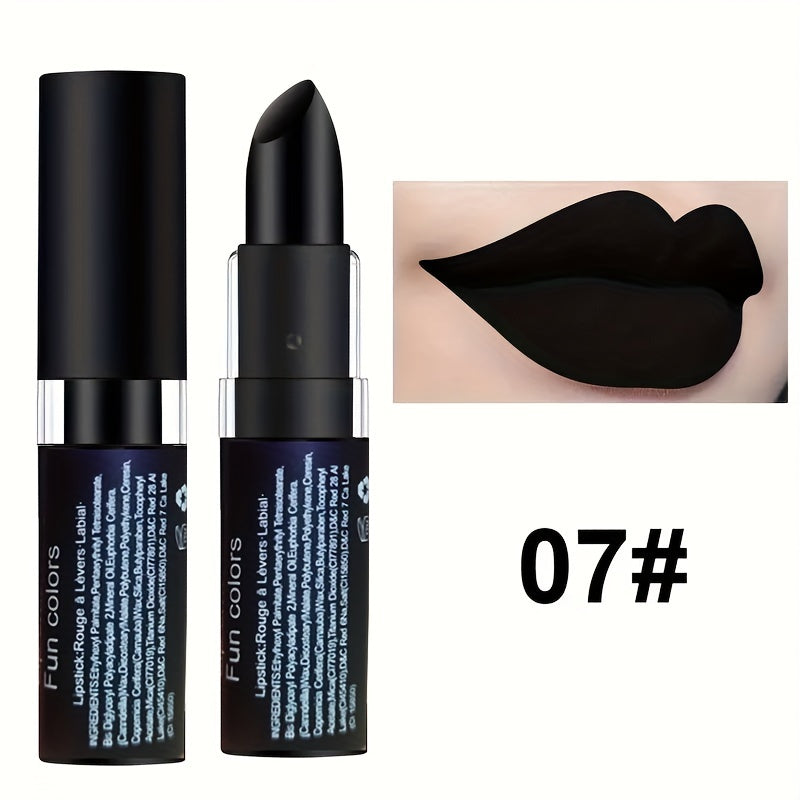 Vitality Lipstick Matte Green Black Goth Nude Velvet - Waterproof Long Lasting Party Stage Retro Makeup Vampire Olive Green Black Purple Halloween Creative Makeup