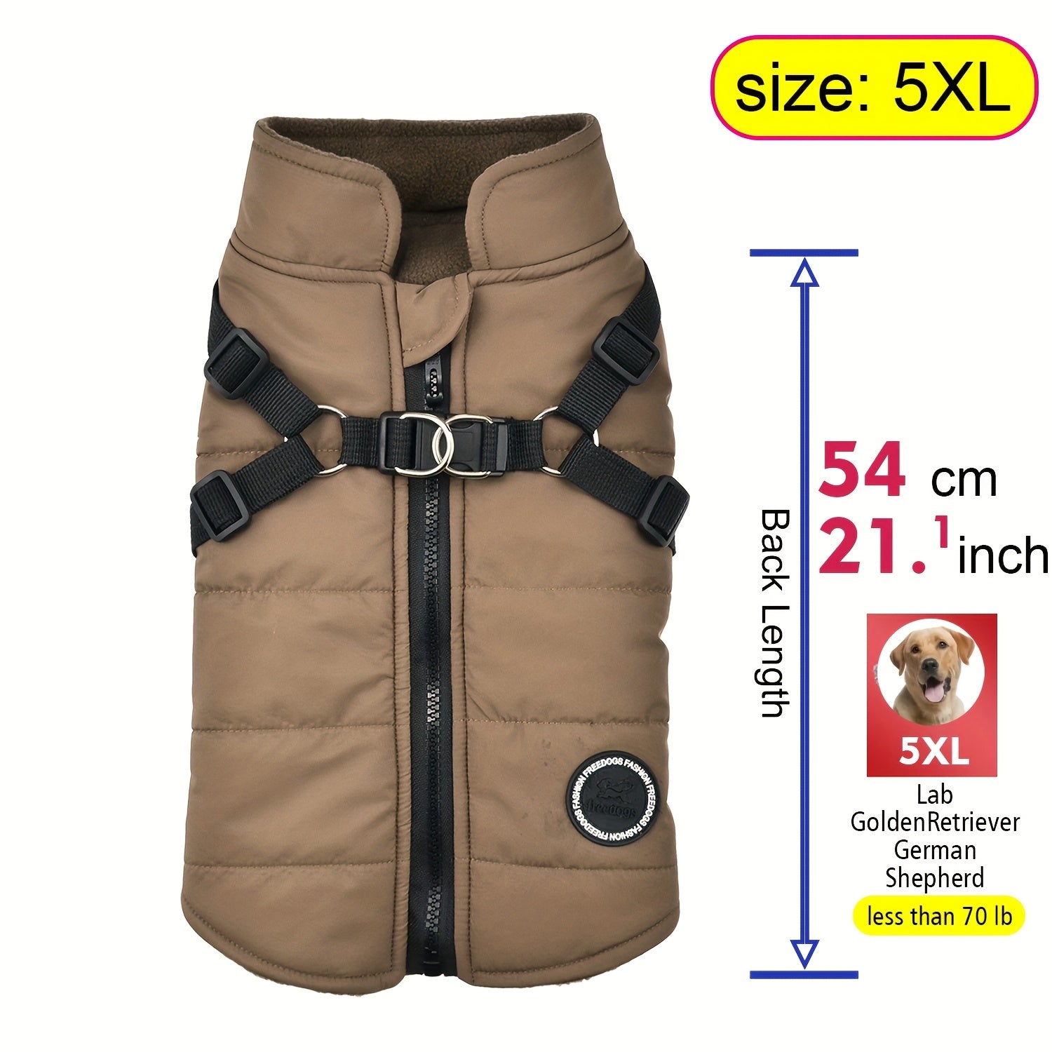 Warm Padded Dog Vest with Harness for Small and Medium Dogs - Red Coat for Extra Comfort and Security Christmas Gift