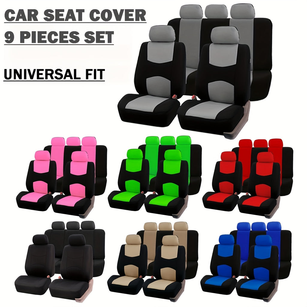 Polyester Universal Fit Car Seat Cover Full Set for 5 Seats Cars