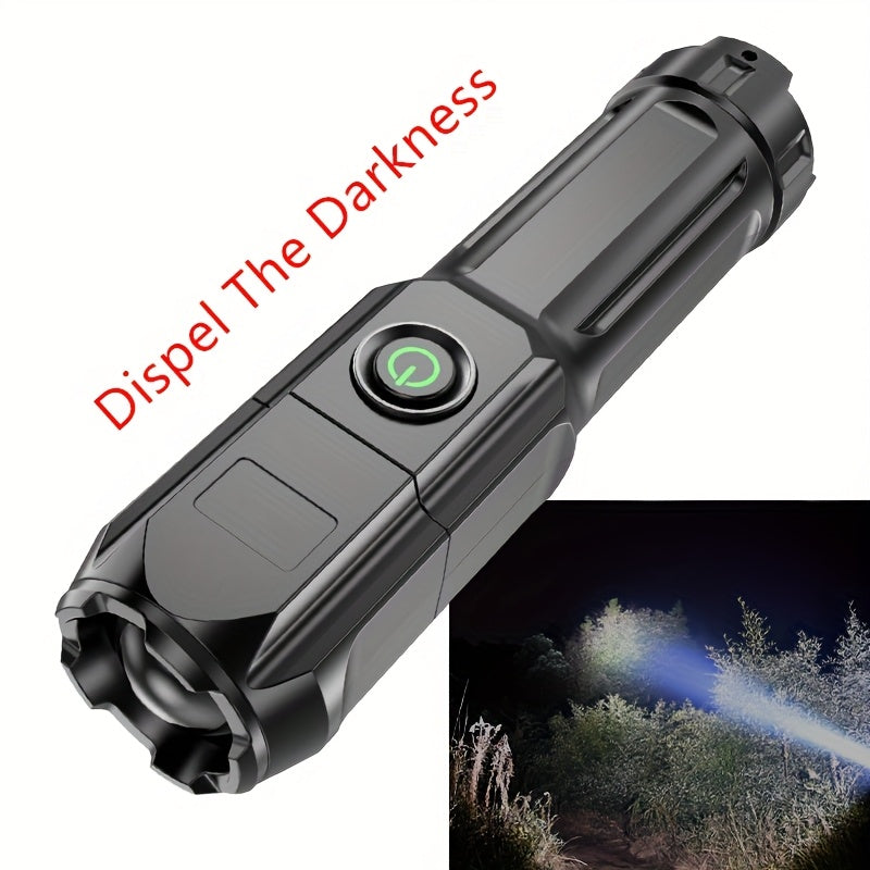 Baihuibri Flashlight, Powerful Variable Focus Multifunctional Portable, Telescopic Zoom Light Rechargeable, Suitable for Outdoor Lighting Work Exploration Hiking, 1 pc