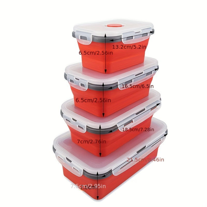 [Silicone Food Container] Collapsible Silicone Food Storage Container - BPA Free - Microwaveable - Freezer, Dishwasher Safe - Space Saving Stackable - Collapsible Leftover or Meal Prep Lunch Box Containers