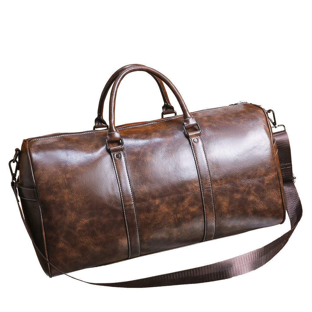 Men Quality PU Leather Travel Bags Carry On Luggage Bag Men Duffel Bags Handbag Casual Traveling Tote Large Weekend Bag