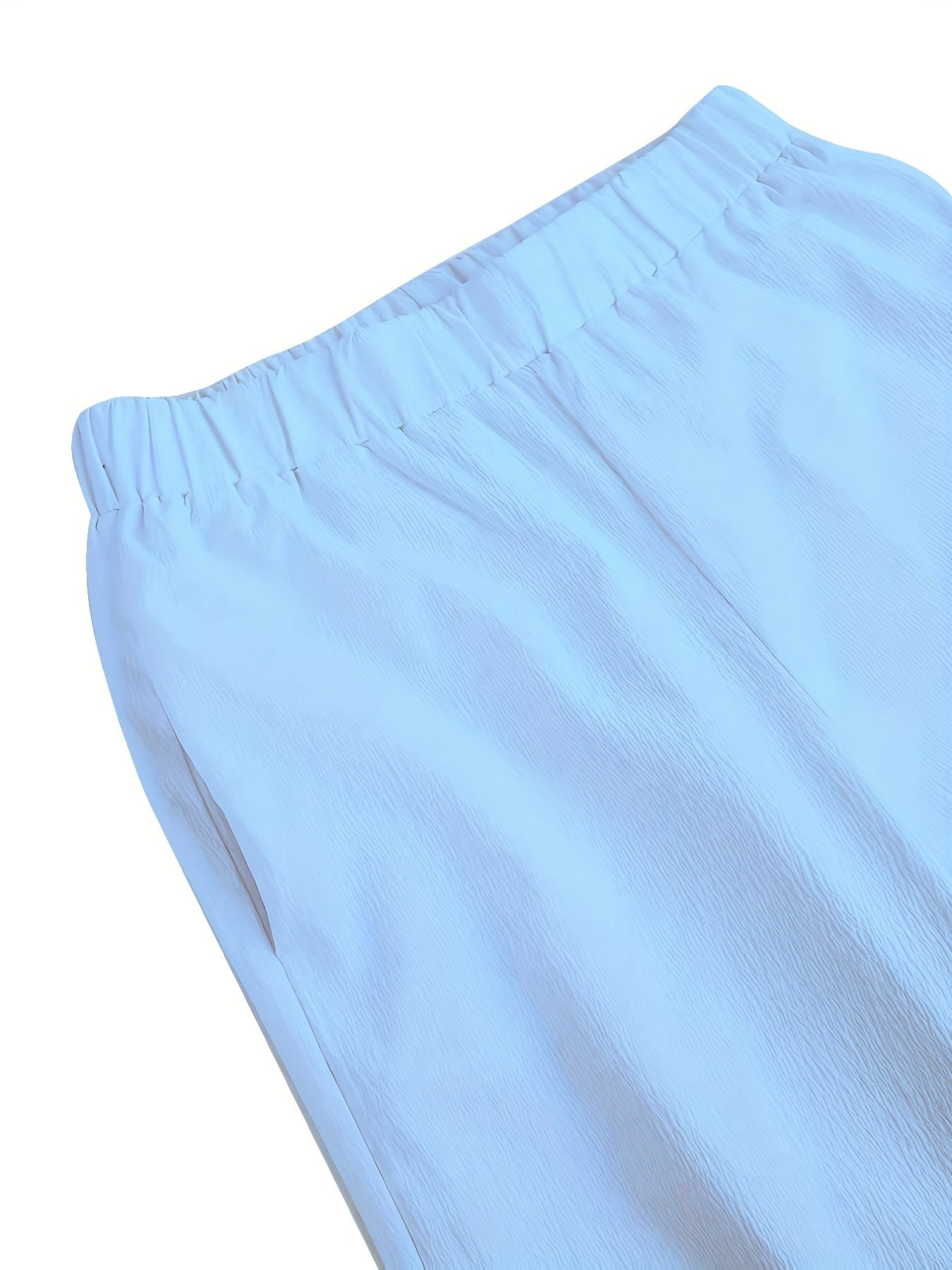 Solid Matching Two-piece Set, Casual Sleeveless Tank Top & Loose Pants Outfits, Women's Clothing