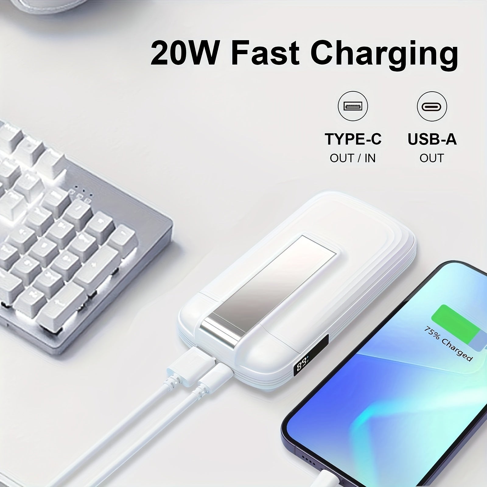 BezosMax 3 in 1 Wireless Charging Station 10000 mAh Power Bank Foldable Phone holder Magnetic Wireless Charger Adjustable angle lightweight Portable Fast charging Digital Power Display for iPhone/ iWatch/Airpods