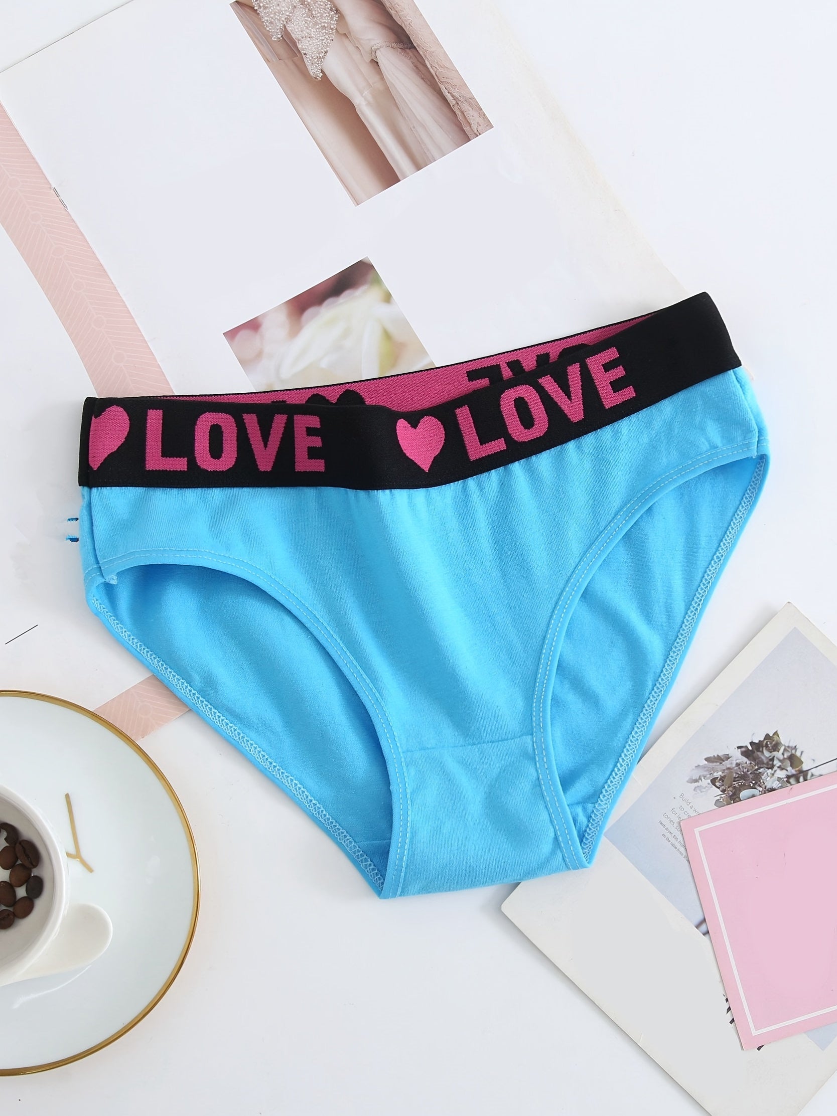 [6 Pack] Colorful Fabric Panties, Seamless Soft & Stretchy Bikini Briefs, Women's Lingerie & Underwear