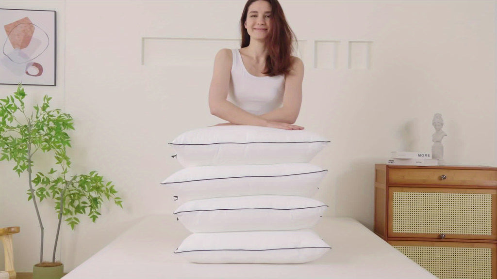 2/4 Pack Luxury Bed Pillows - Soft, Breathable, Hypoallergenic Down Alternative Fill for Back, Stomach, Side Sleepers | Hotel Quality, Machine Washable