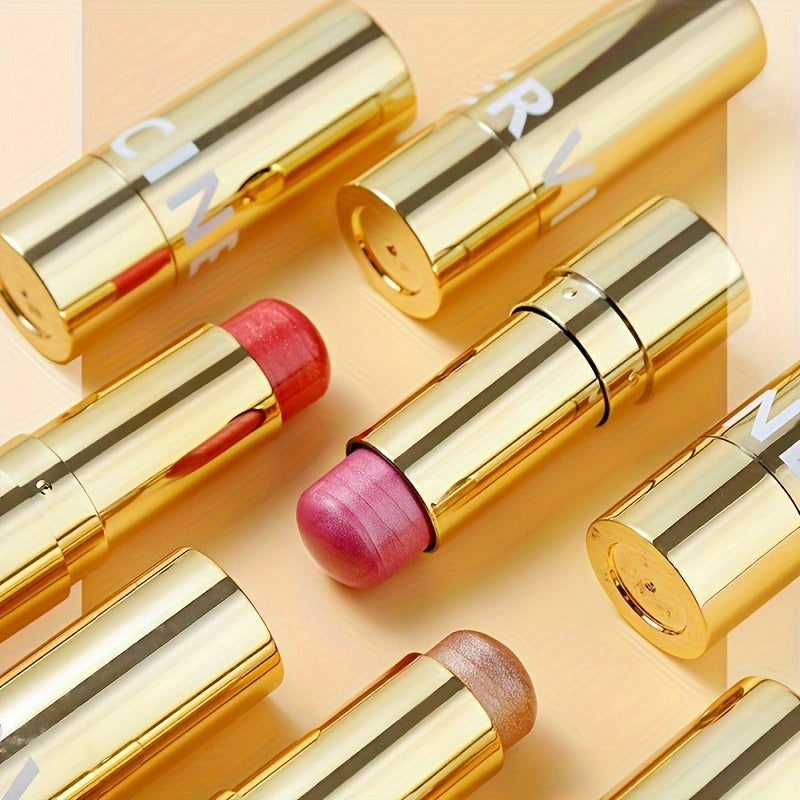 Multifunctional Highlighter Blush Stick - Brightening & Contouring Makeup Stick with Plant-Based Squalane, 3 Shades (Pink, Beige, Brown) for Cheeks, Lips, Eyes - Long-Lasting Shine, Easy Application, No Smudge, No Transfer, B