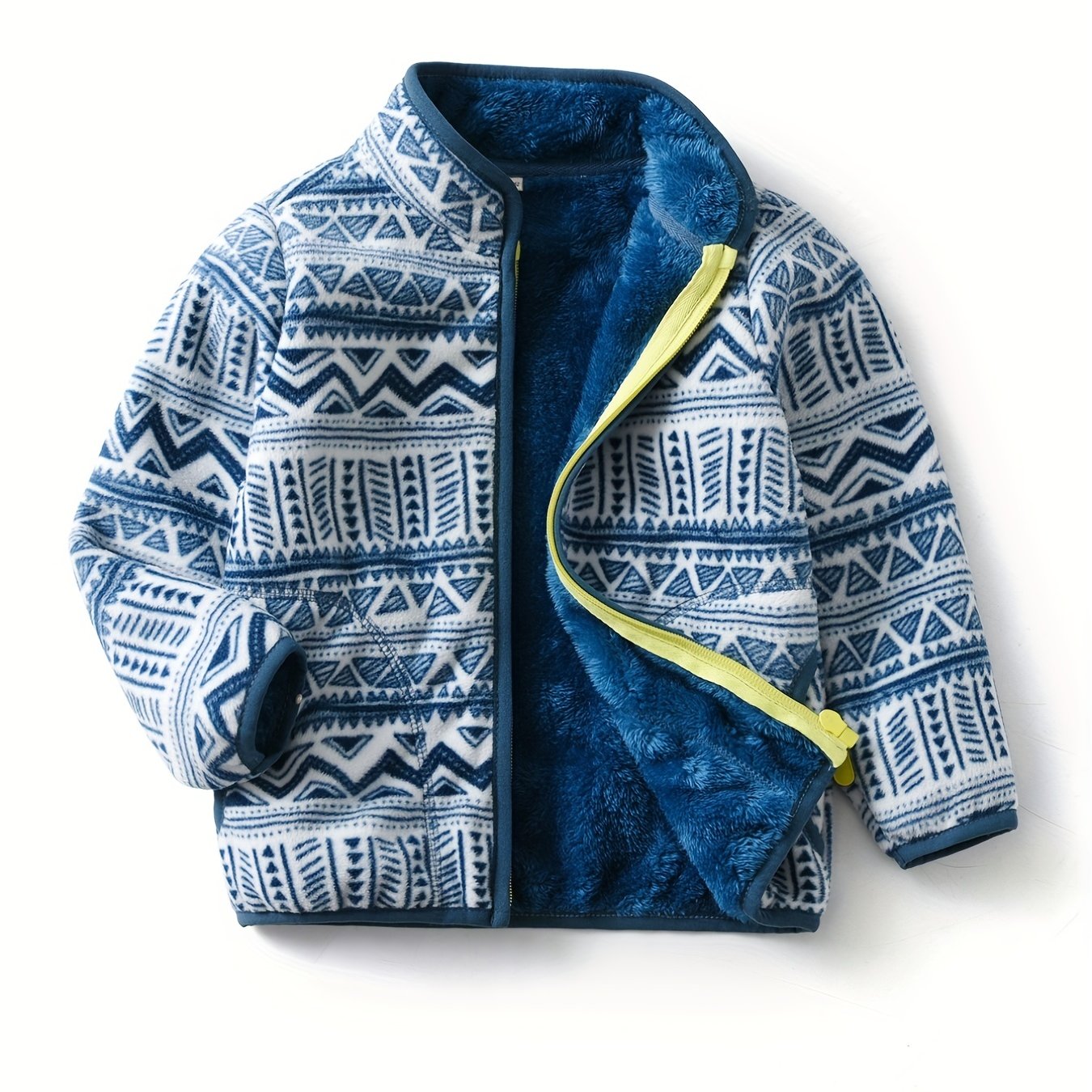 Boys' Cartoon Dinosaur Print Fleece Jacket 2022 Autumn/Winter New Arrival Baby Stand Collar Gray Thickened Plush Coat