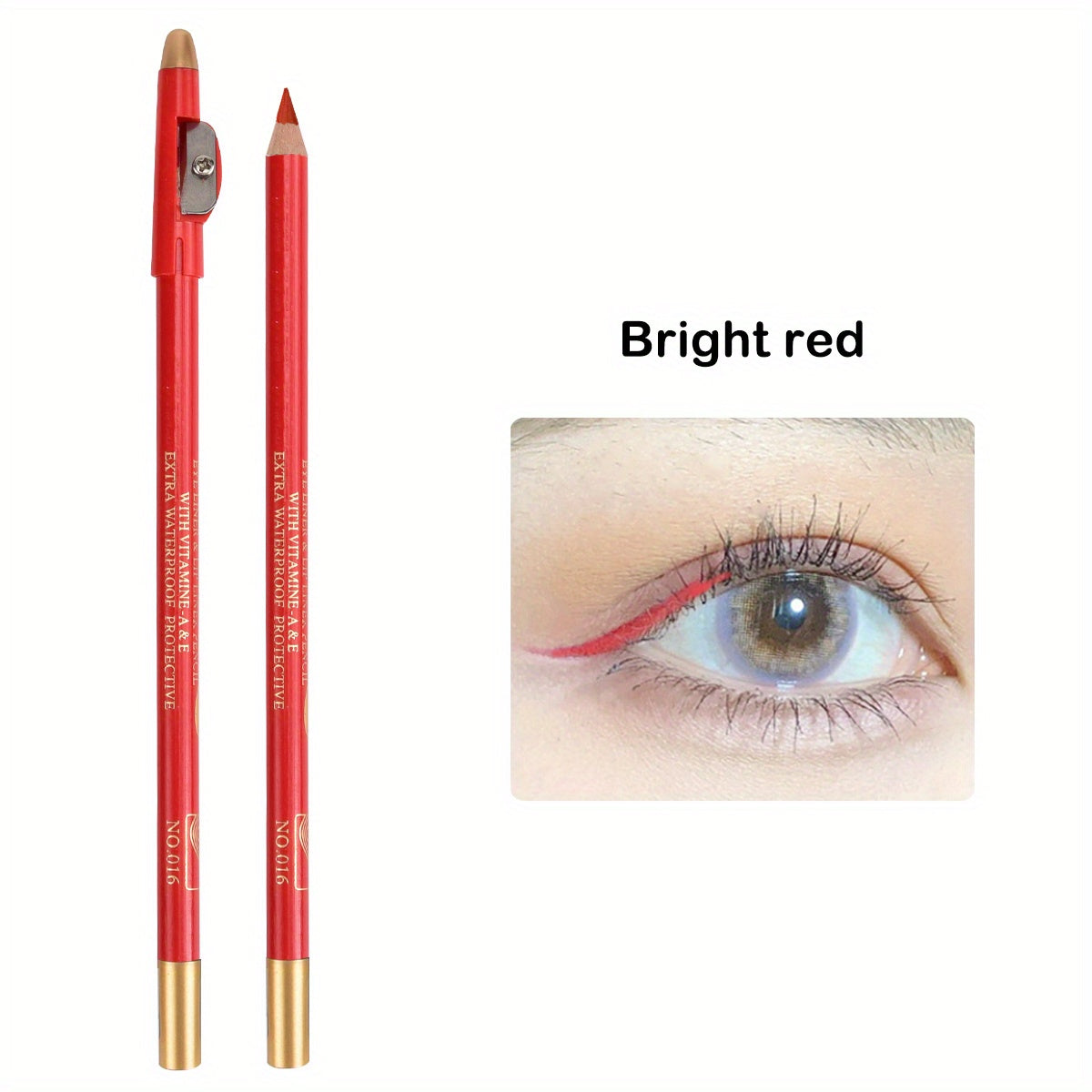 Wooden Makeup Pen With Pencil Sharpener Black Pearlescent White Multi-color Lip Liner Eyeliner Lying Silkworm Eyebrow Pencil Multi-purpose Makeup Tool Valentine's Day Gifts