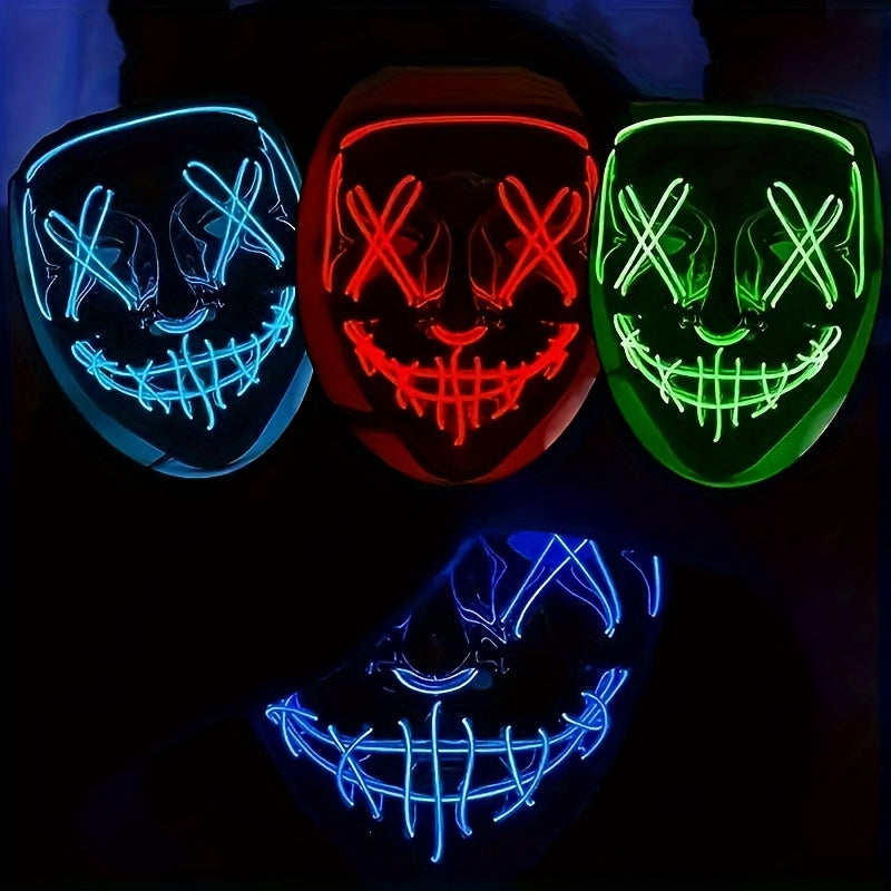 Halloween Light Mask LED Full Face Mask, Clown Glow Mask For Adult, For Christmas, Halloween, Thanksgiving