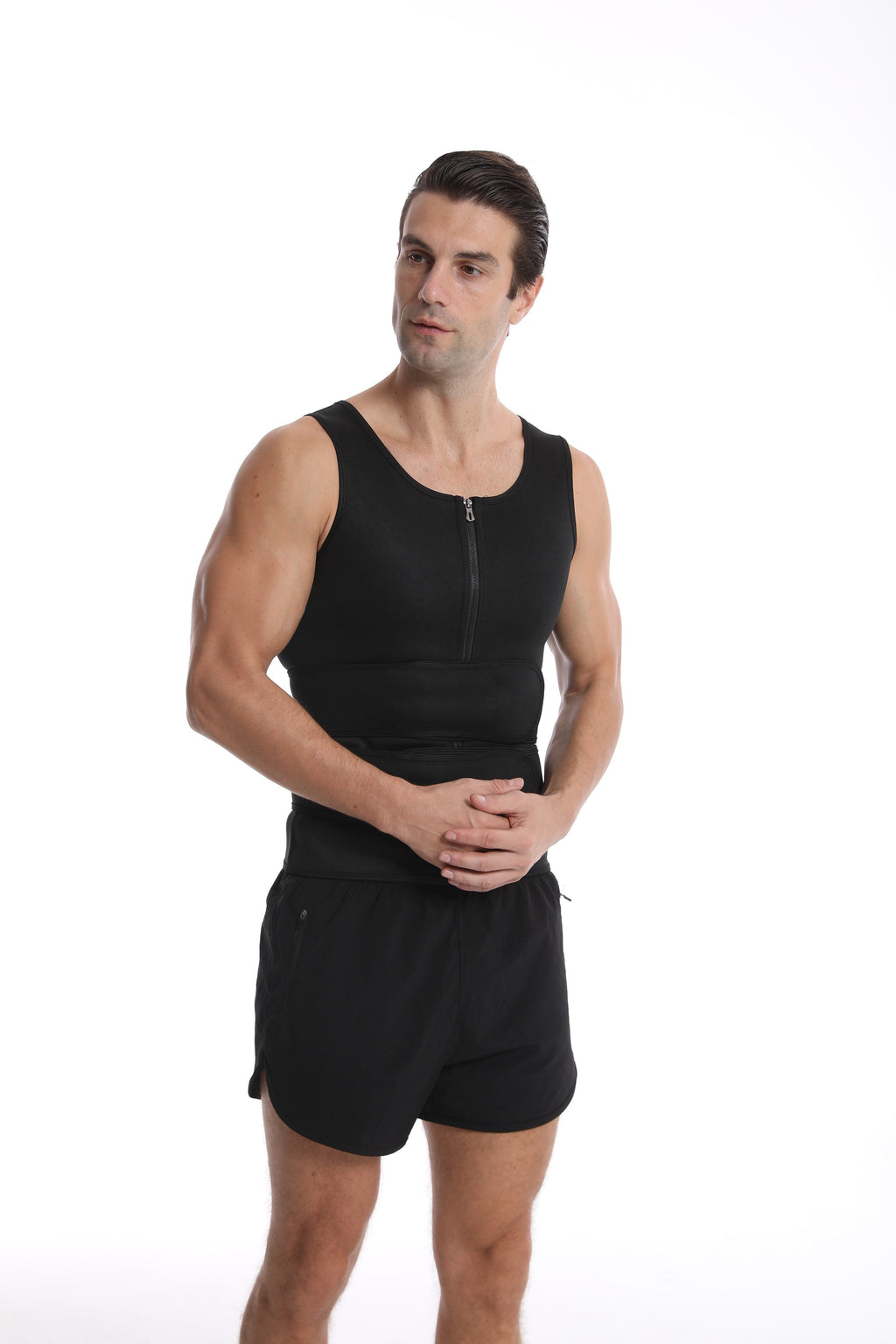 Men's Compression Sweat Sauna Vest, New Slimming Suit For Students, Waist Belts Body Shaper Back Support Tank Top For Workout Fitness Gym