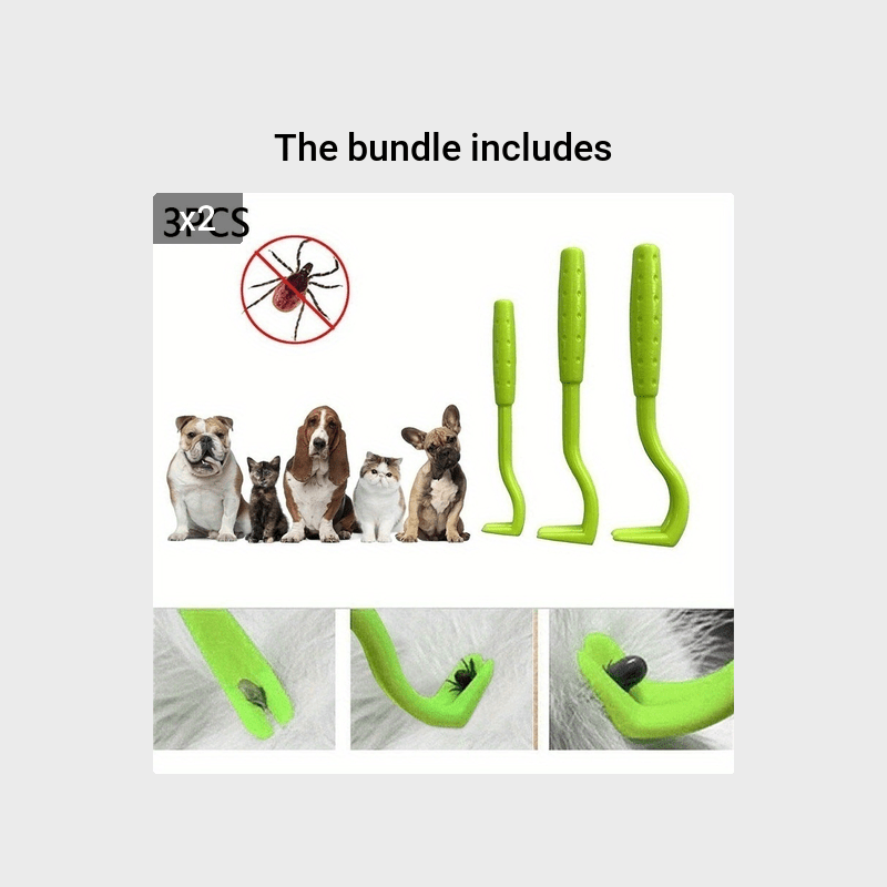 Pain-Free Tick Removal Tool For Dogs And Cats - Plastic Tick Puller And Grabber For Entire Head And Body