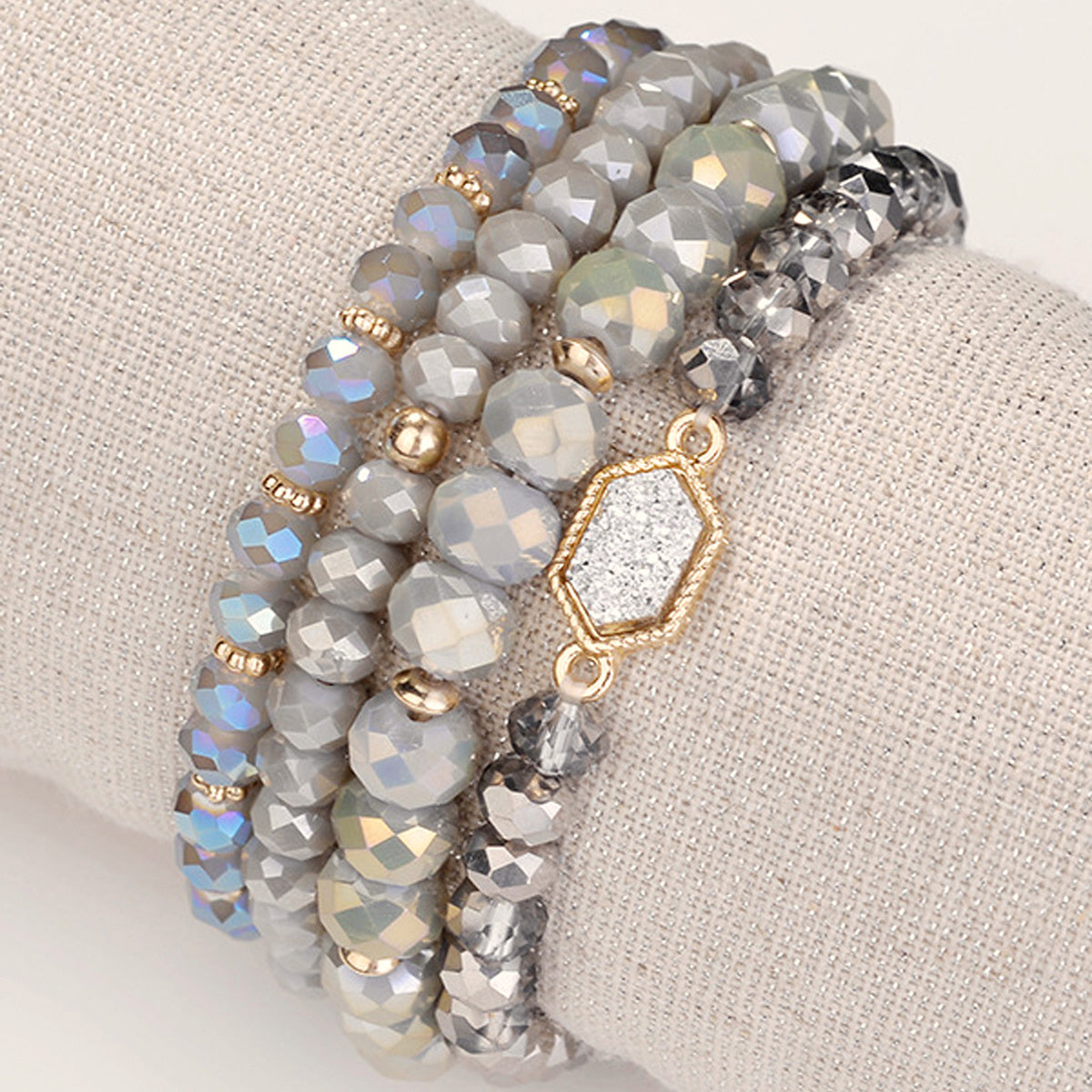 Resin Cluster Bracelet 4pcs Set