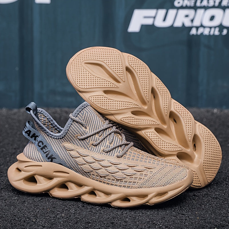 Men's Blade Sneakers, Breathable Shock Absorption Running Shoes Lightweight Non-Slip Shoes For Jogging Tennis Gym, Walking Sneakers, Athletic Shoes