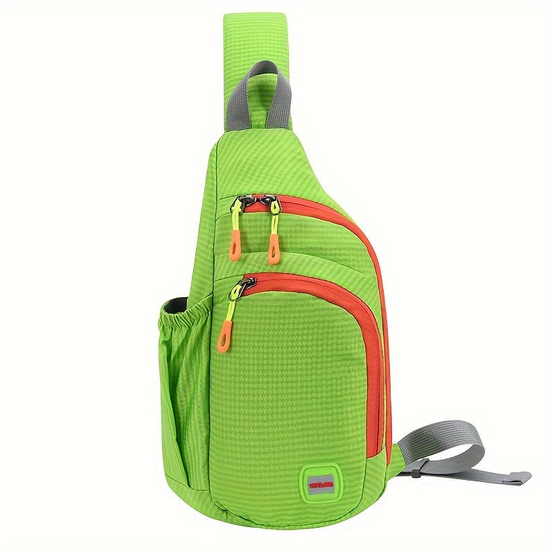 Waterproof Nylon Fanny Pack, Trendy Zipper Sling Bag With Side Pocket For Outdoor Sports