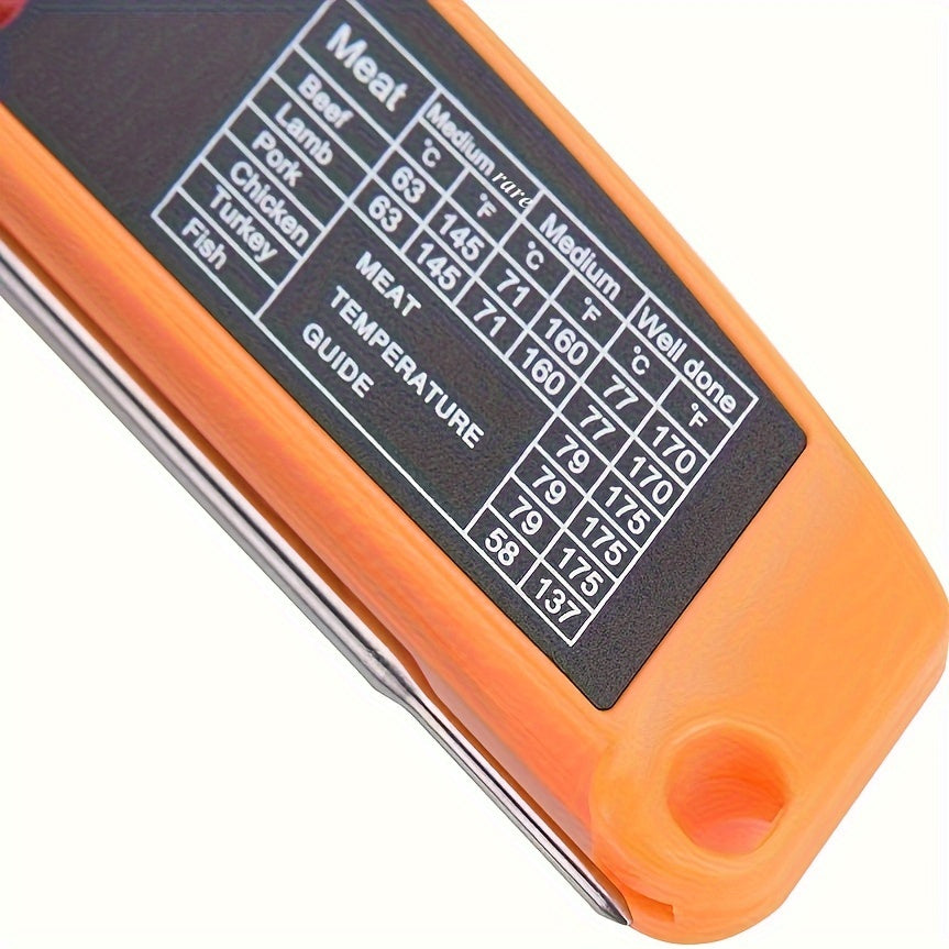 1pc Fast-Reading Digital Meat Thermometer, WEBBQ ABS Food Temperature Gauge with Hold Function, Single-Use, for Grilling BBQ, Kitchen Cooking, Adult - AAA Battery Operated (Batteries Not Included)