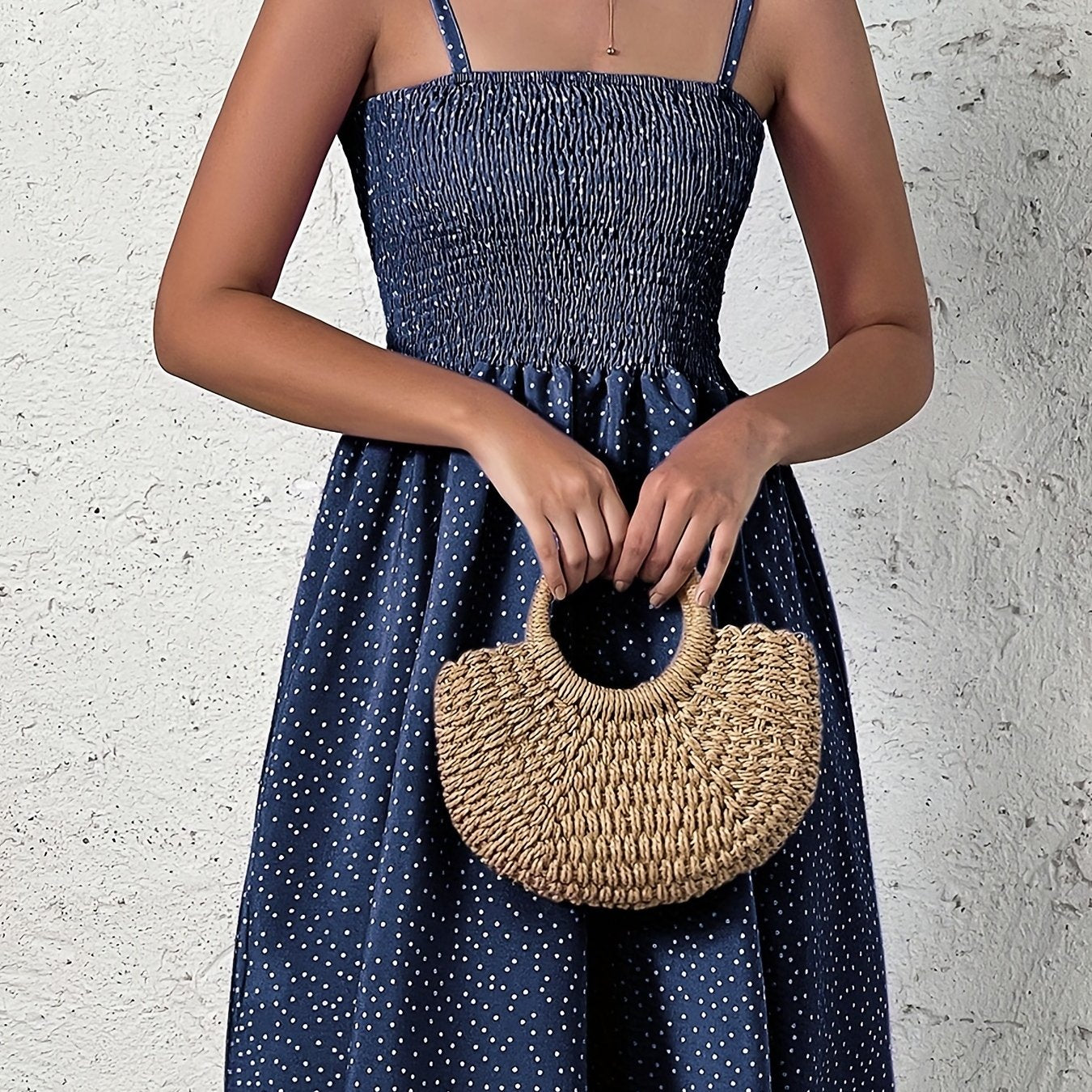 [Summer Cami Dress] Summer Backless Polka Dot Cami Dress | Women's Casual Clothing For Spring