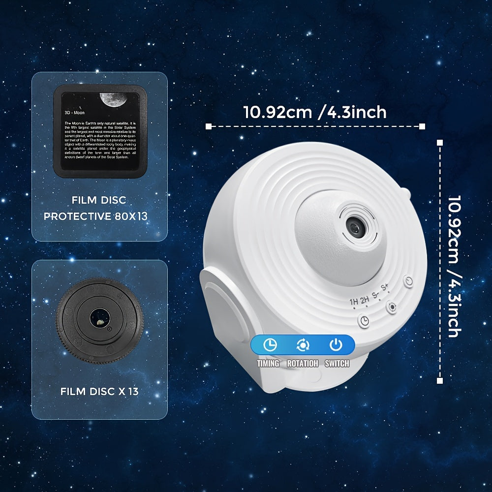 FUCTION 12-in-1 Star and Planetarium Projector - USB-Powered, Modern Space-Themed Night Light with Aurora Effects for Bedroom, Ideal for Youngsters and Adults, Adjustable Display Settings, FUSSIO