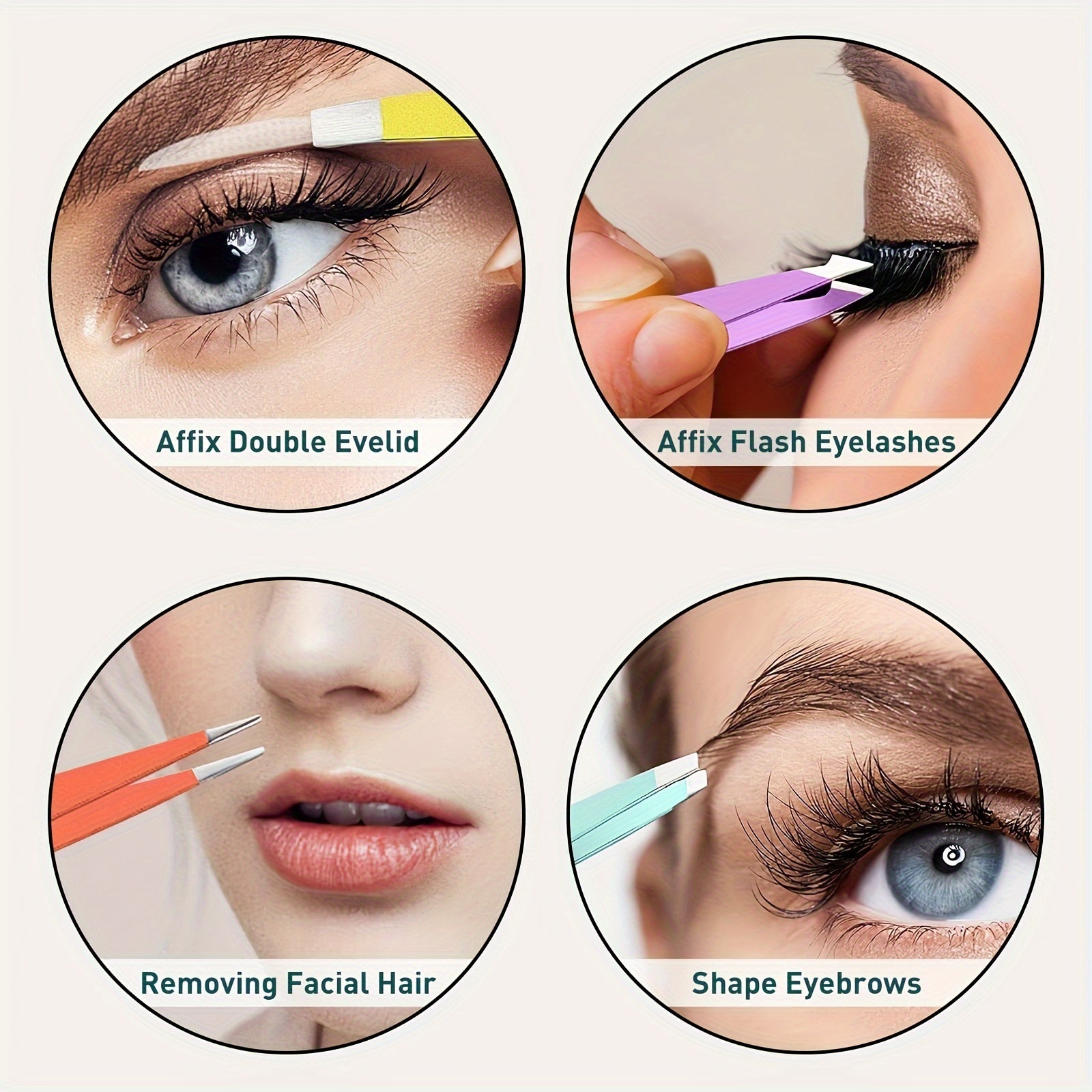 1pcs/4pcs Tweezers For Eyebrows, Slant Tip/ Angled Tip Eyebrow Tweezers, Precision For Eyebrows Facial Hair, Ingrown Hair