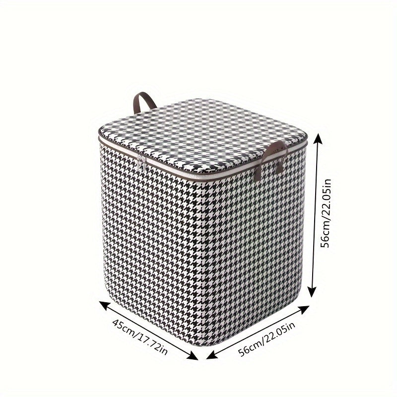 Houndstooth Storage Boxes, Clothes Blanket Storage Bags, Storage Containers With Handles, Closet Organizers